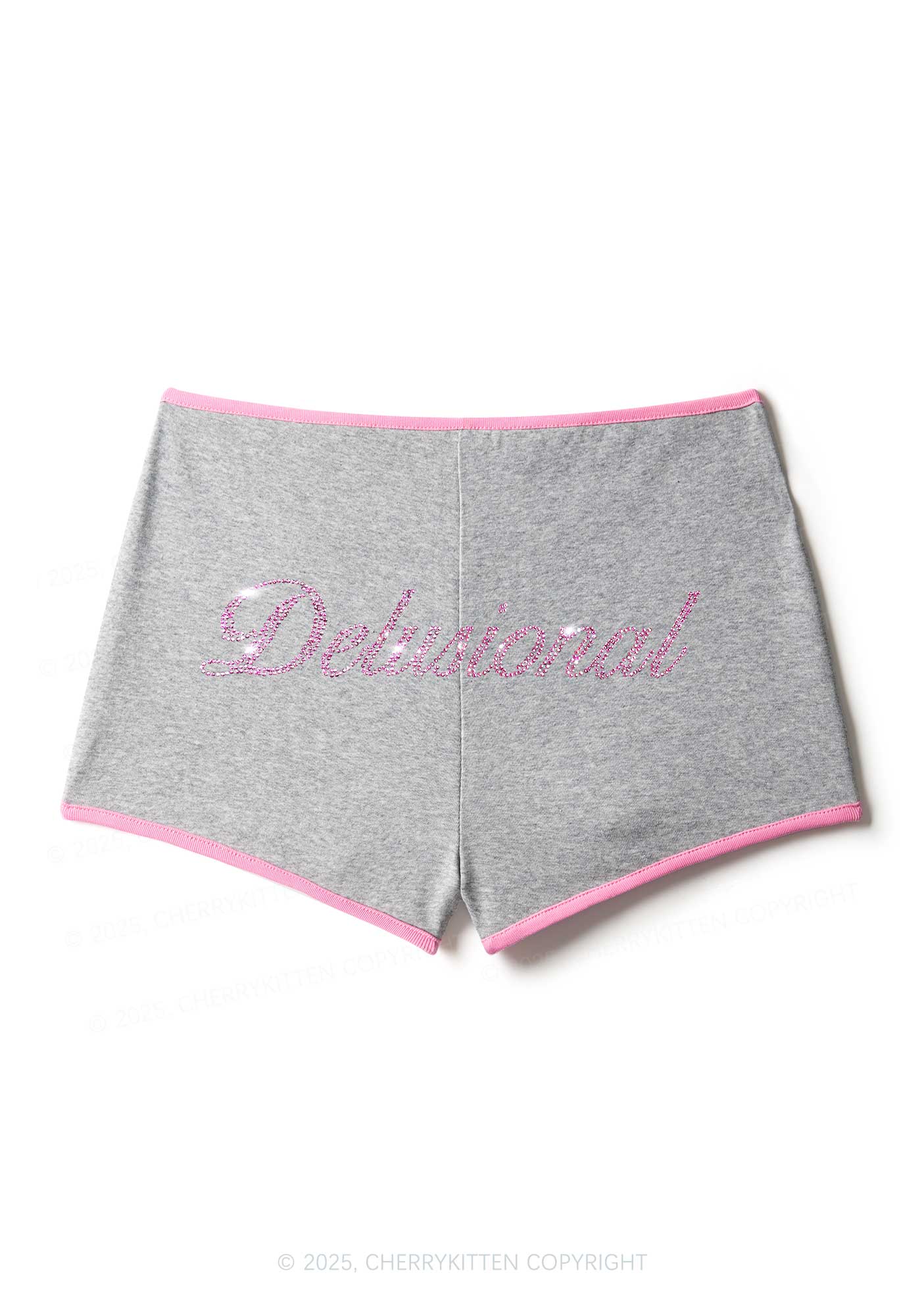 Rhinestone Delusional Y2K Booty Shorts Cherrykitten - Image 4