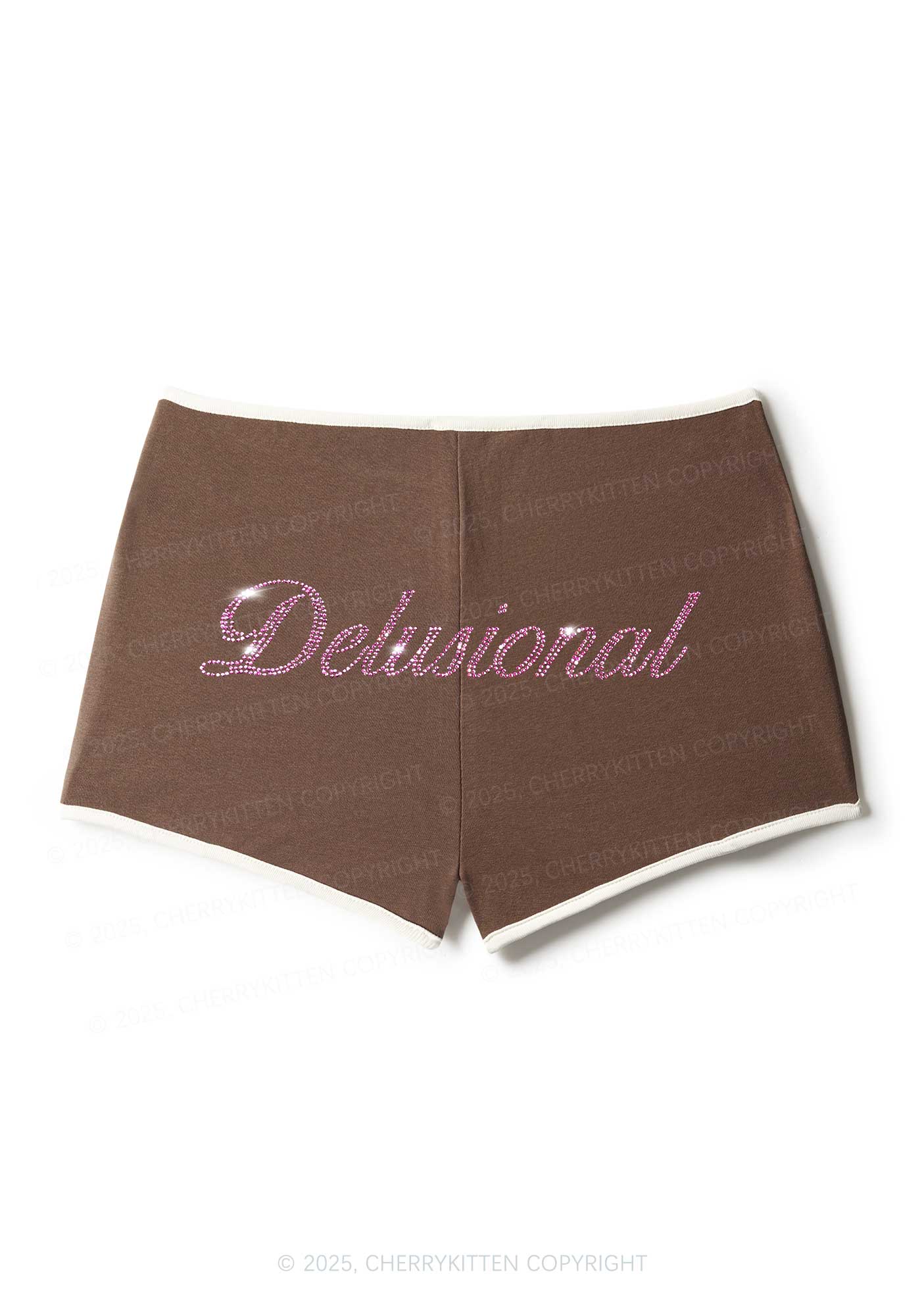 Rhinestone Delusional Y2K Booty Shorts Cherrykitten - Image 5