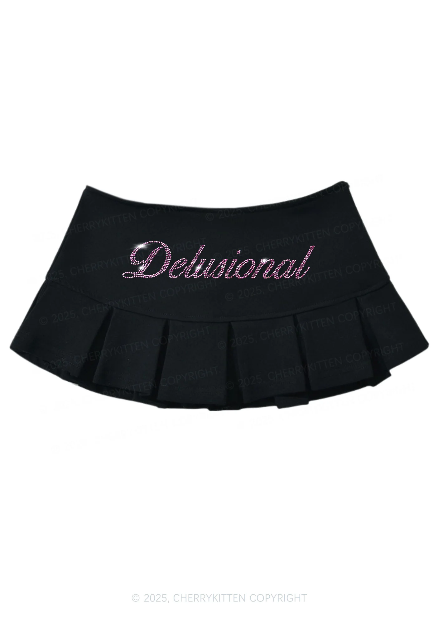 Rhinestone Delusional Y2K Mini Pleated Skirts Cherrykitten - Image 2