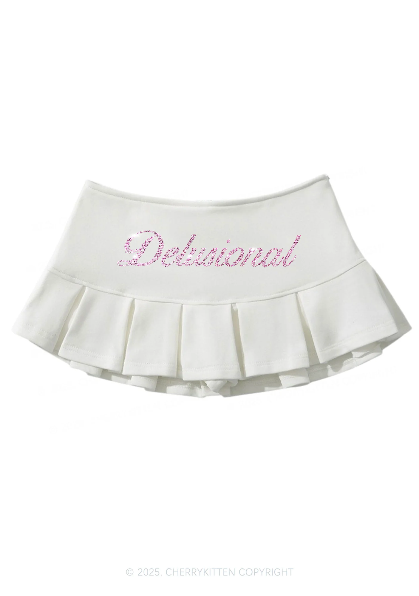 Rhinestone Delusional Y2K Mini Pleated Skirts Cherrykitten - Image 3