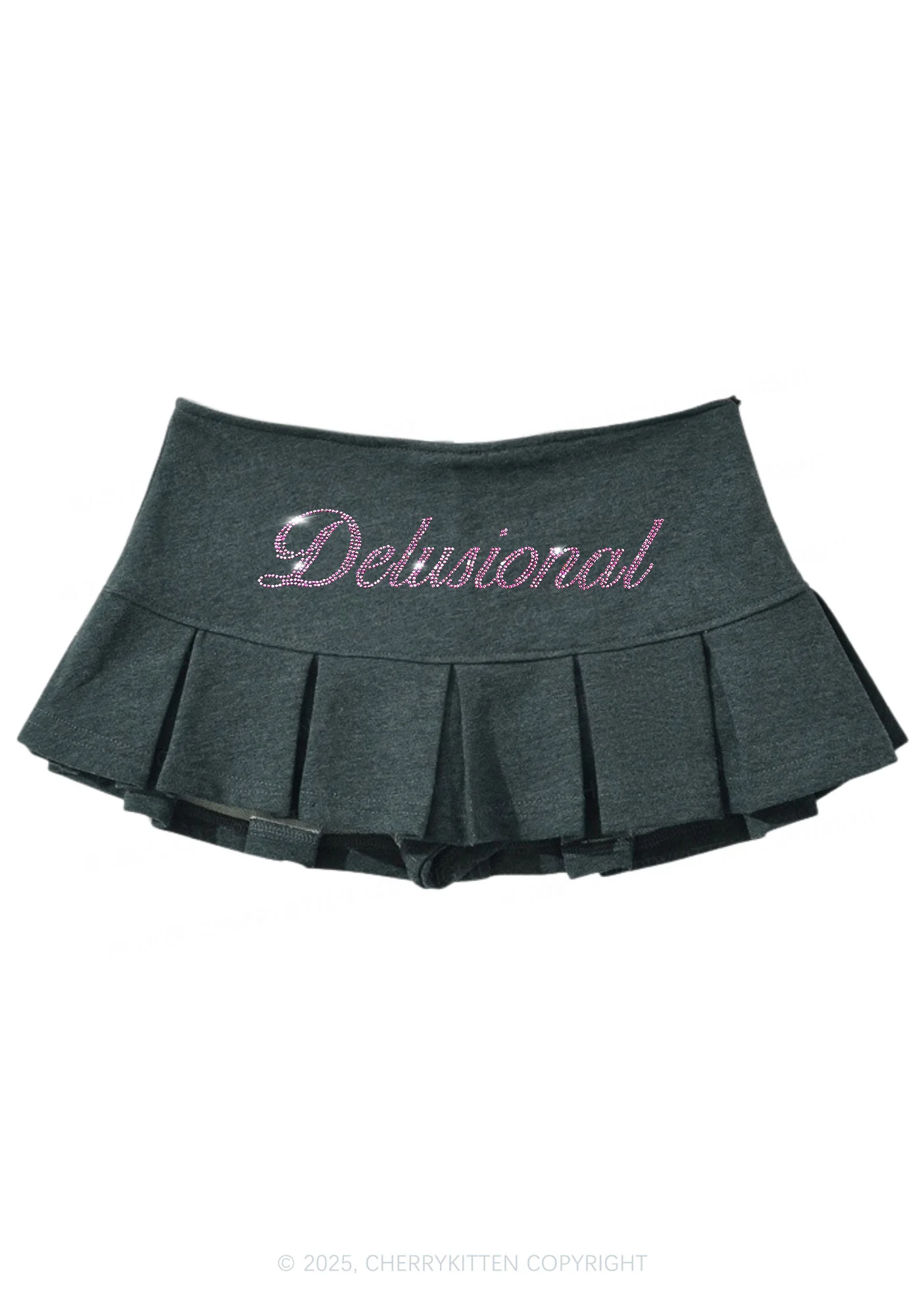Rhinestone Delusional Y2K Mini Pleated Skirts Cherrykitten - Image 4