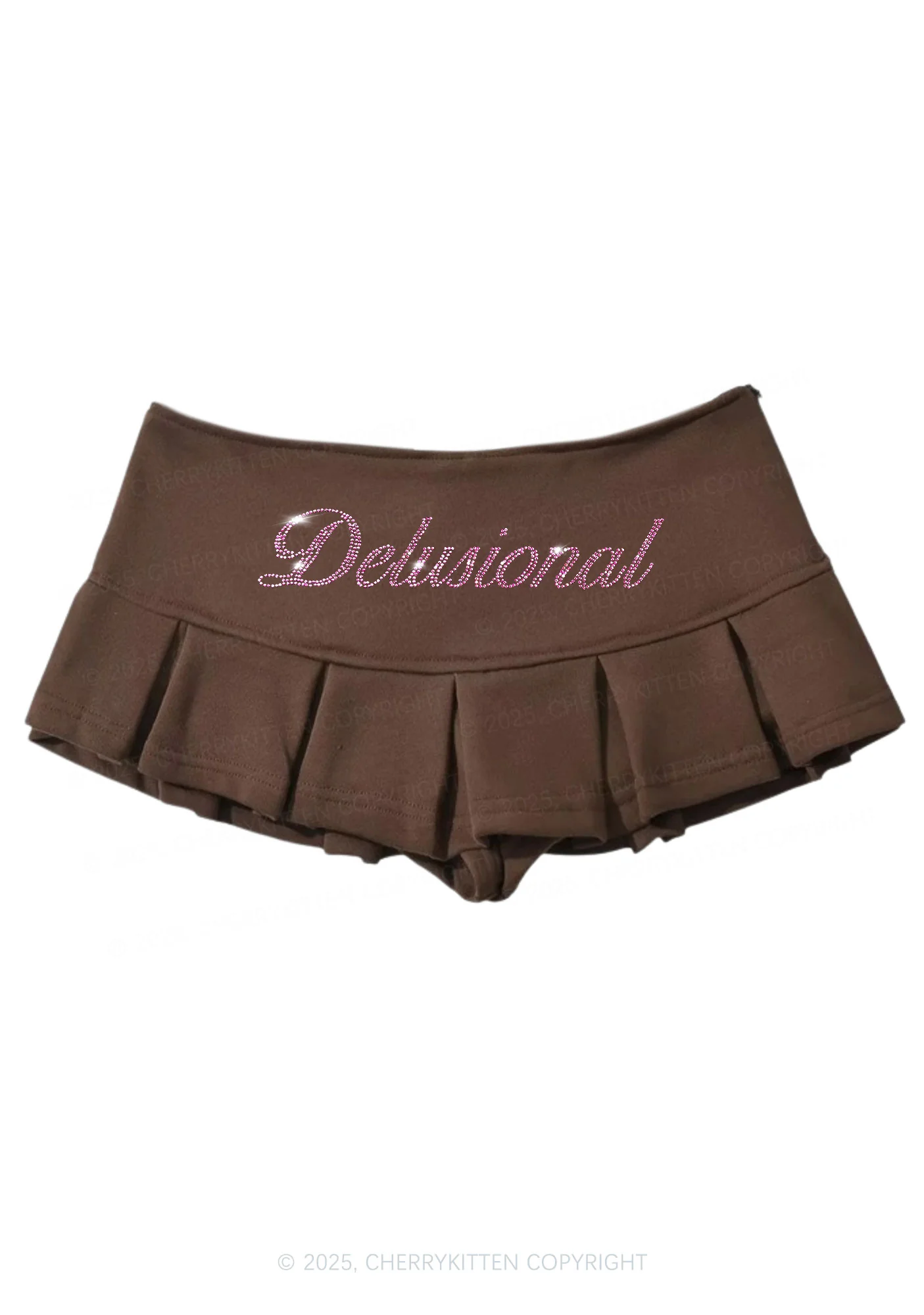 Rhinestone Delusional Y2K Mini Pleated Skirts Cherrykitten - Image 5