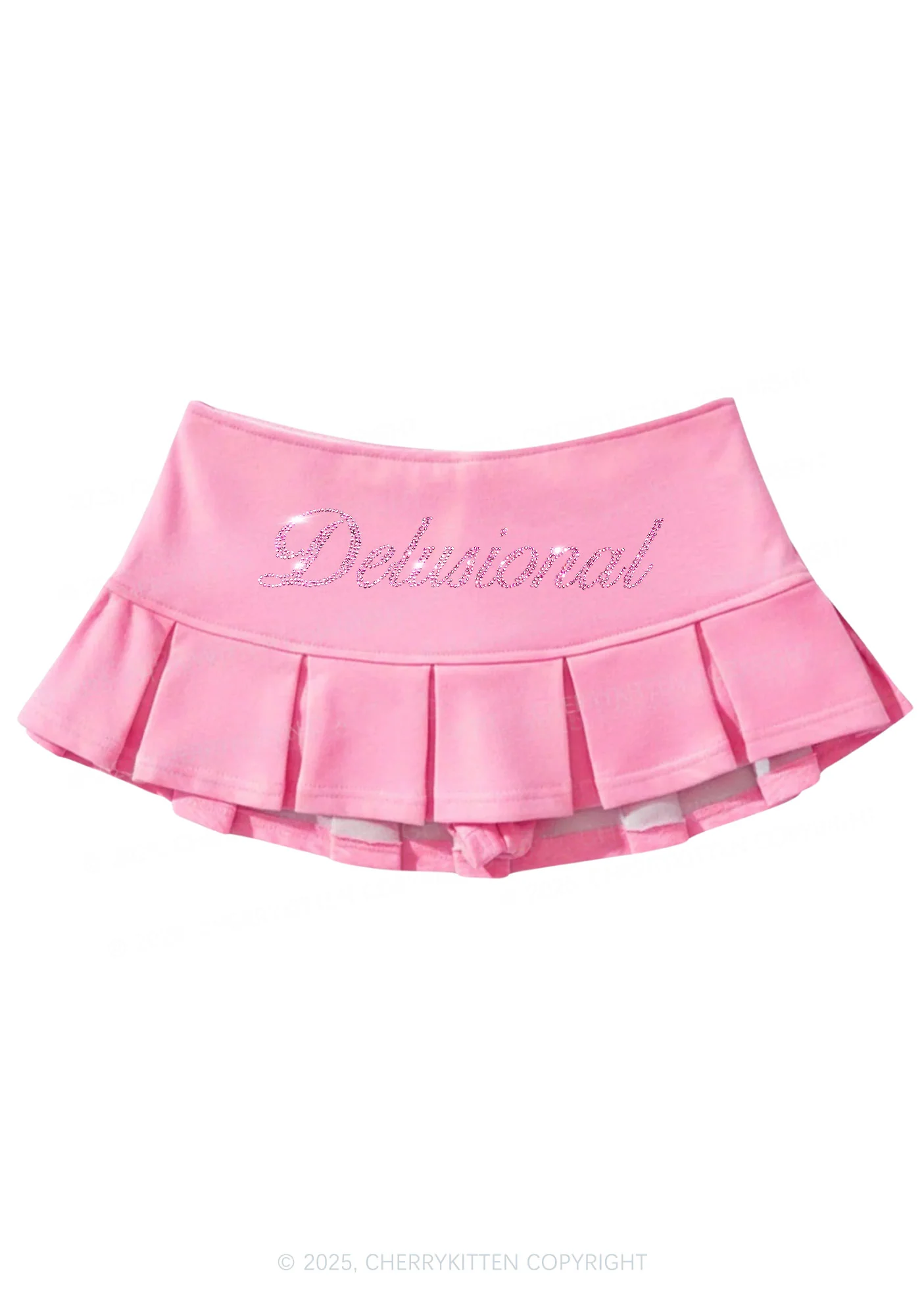 Rhinestone Delusional Y2K Mini Pleated Skirts Cherrykitten - Image 6
