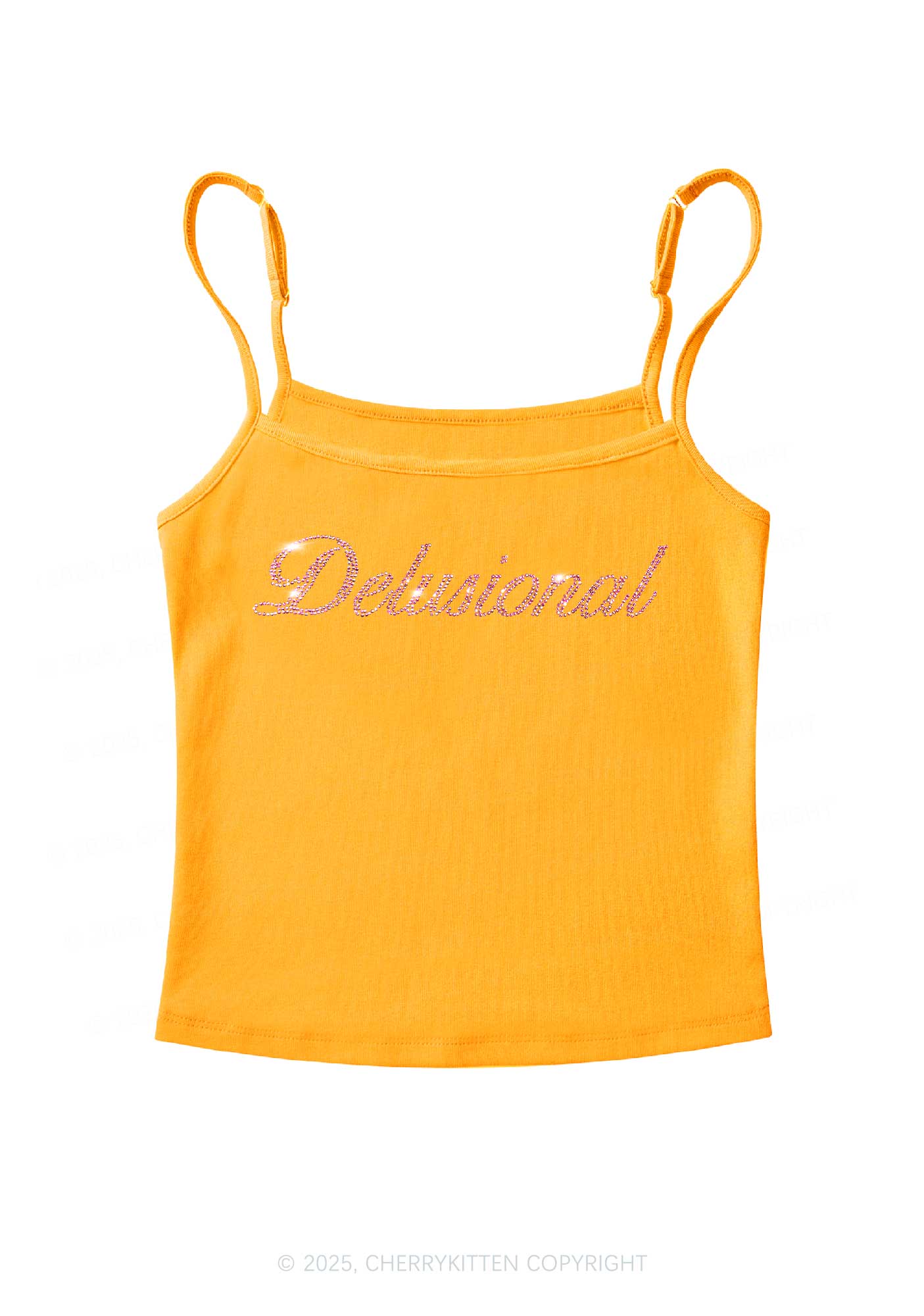 Rhinestone Delusional Y2K Spaghetti Strap Cami Cherrykitten - Image 5