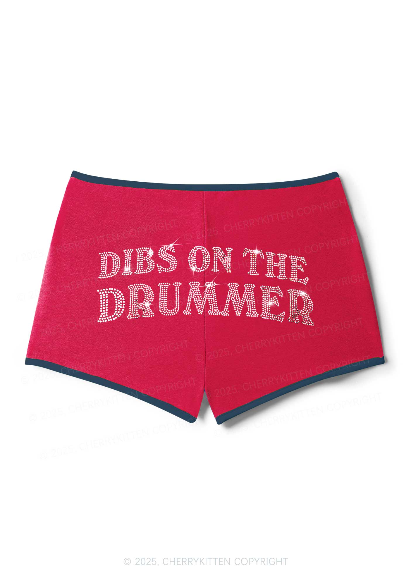 Rhinestone Dibs On The Drummer Y2K Booty Shorts Cherrykitten - Image 3
