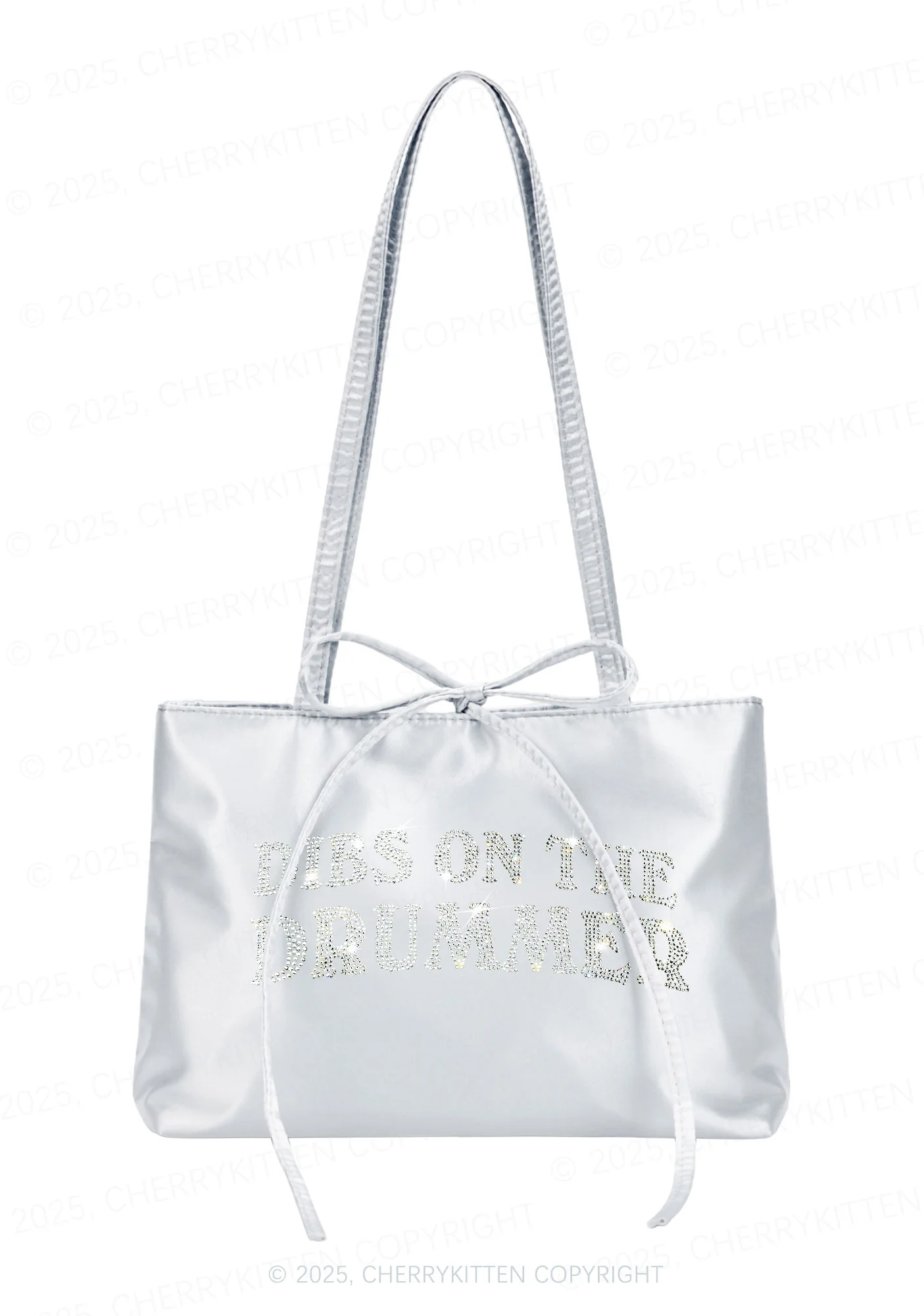 Rhinestone Dibs On The Drummer Y2K Satin Bags Cherrykitten - Image 3