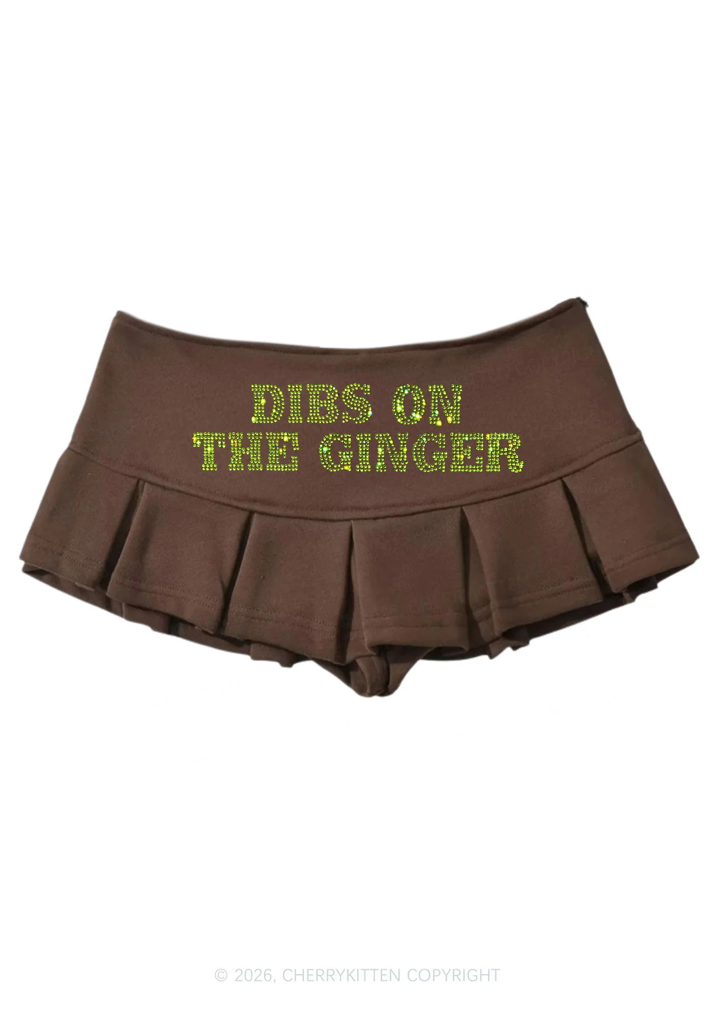 Rhinestone Dibs On The Ginger St Patricks Y2K Mini Pleated Skirts Cherrykitten - Image 6