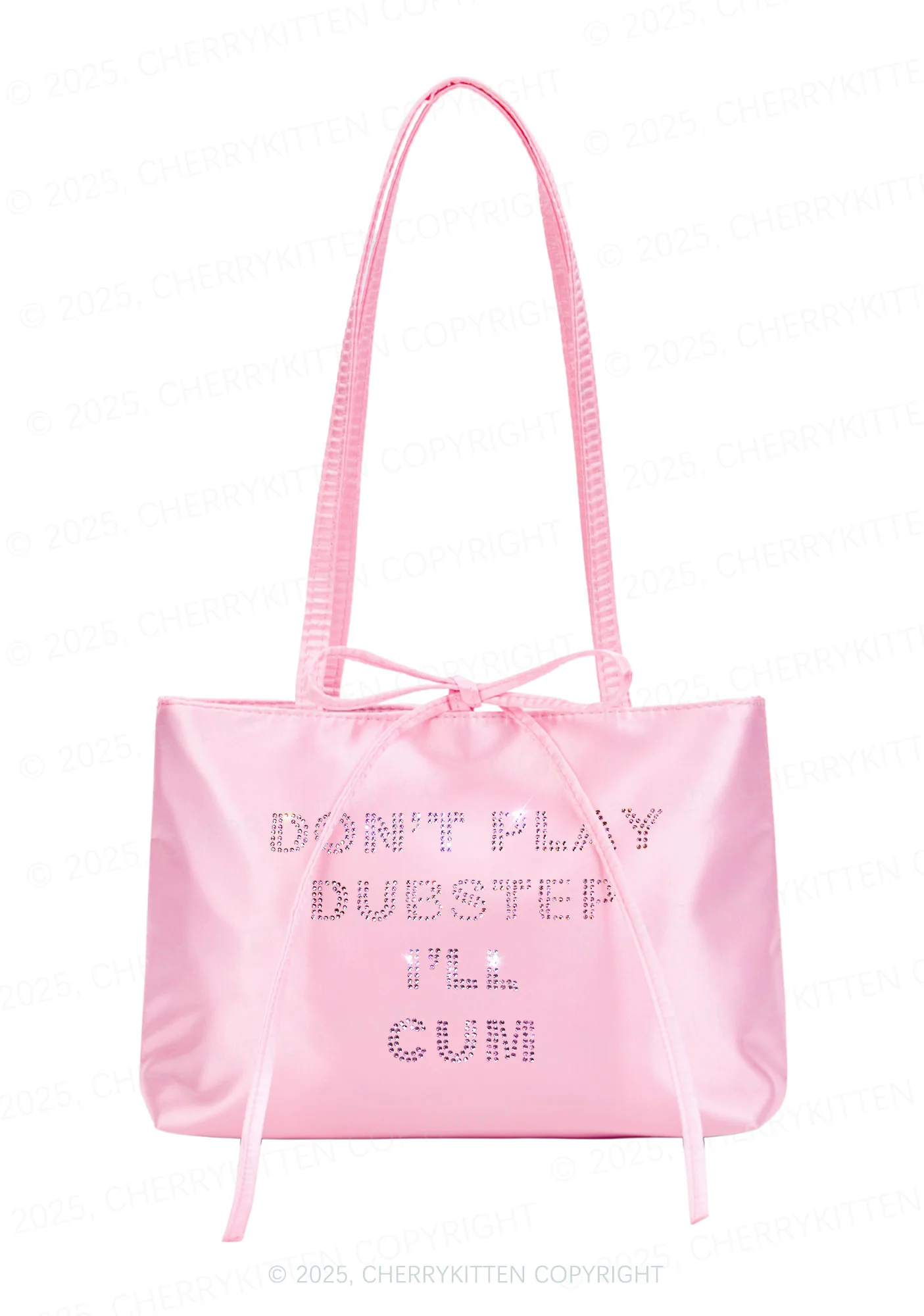 Rhinestone Dont Play Dubstep Y2K Satin Bags Cherrykitten - Image 2