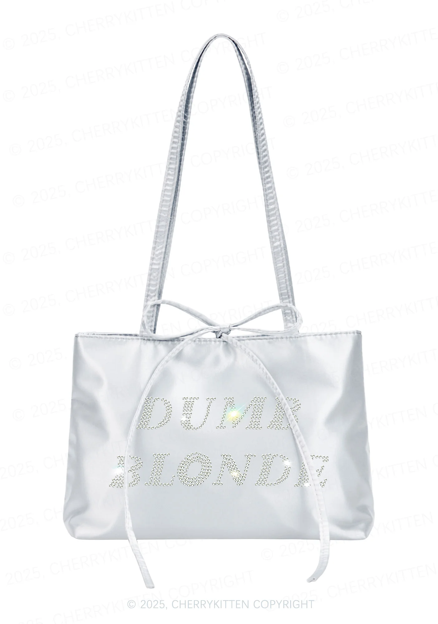 Rhinestone Dumb Blonde Y2K Satin Bags Cherrykitten - Image 3