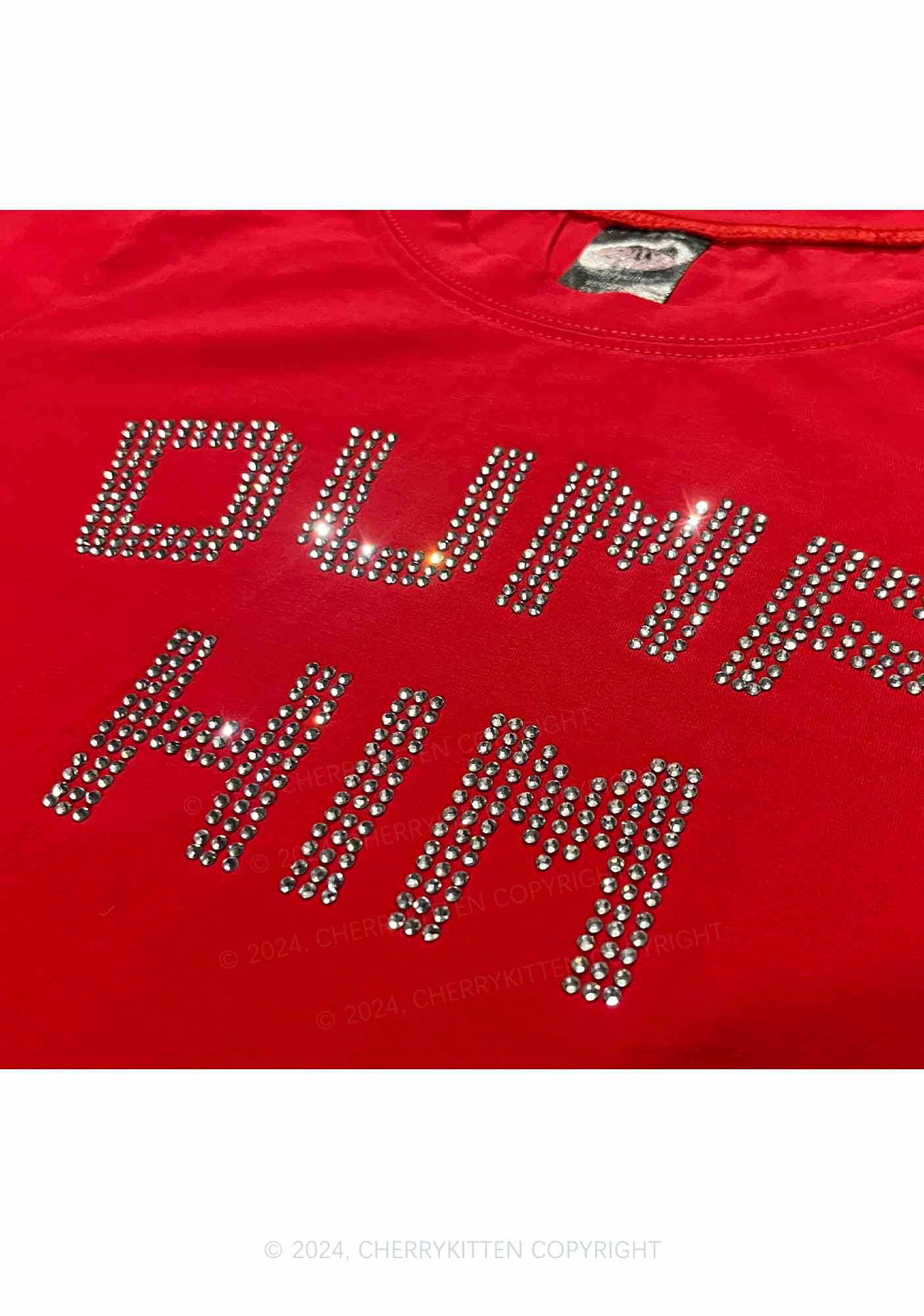 Rhinestone Dump Him Y2K Baby Tee Cherrykitten - Image 5