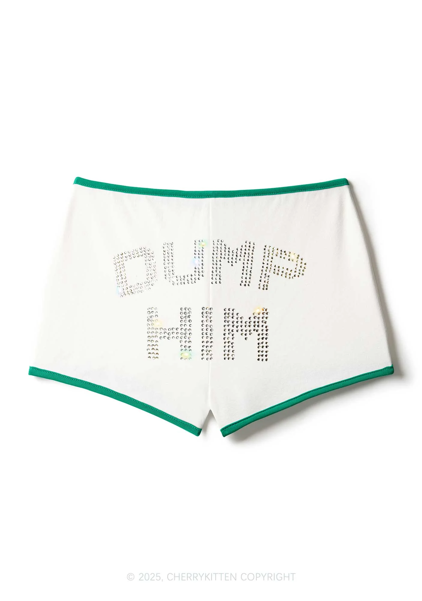 Rhinestone Dump Him Y2K Booty Shorts Cherrykitten - Image 5