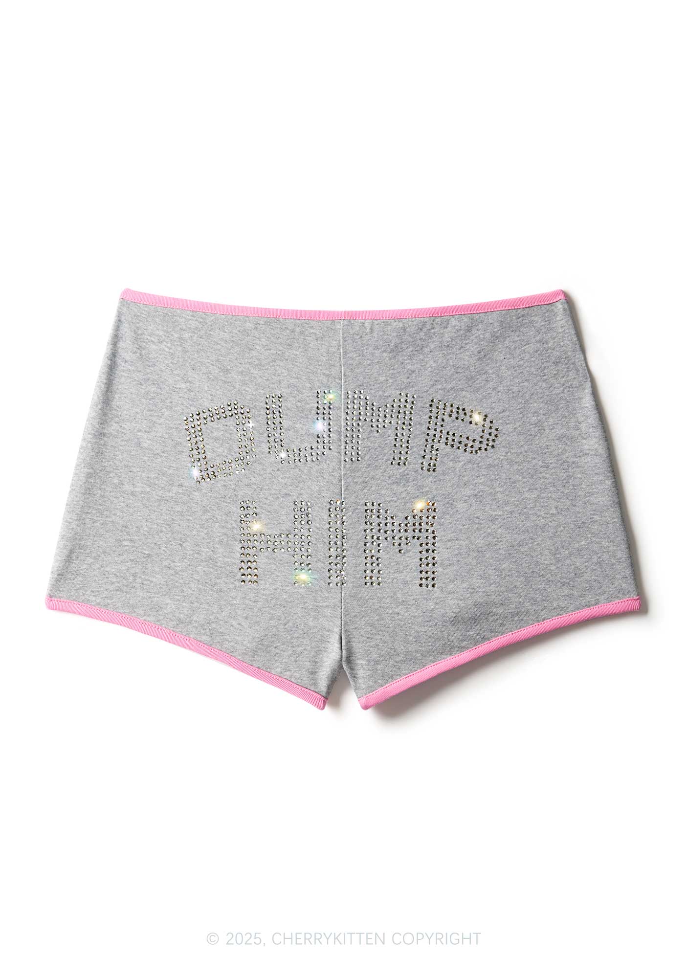 Rhinestone Dump Him Y2K Booty Shorts Cherrykitten - Image 6