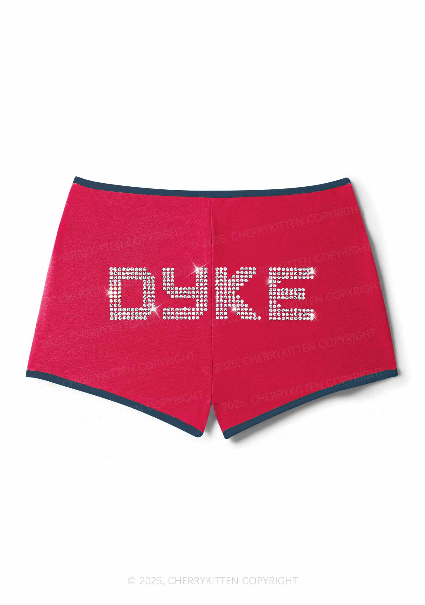 Rhinestone Dyke Pride Y2K Booty Shorts Cherrykitten - Image 4