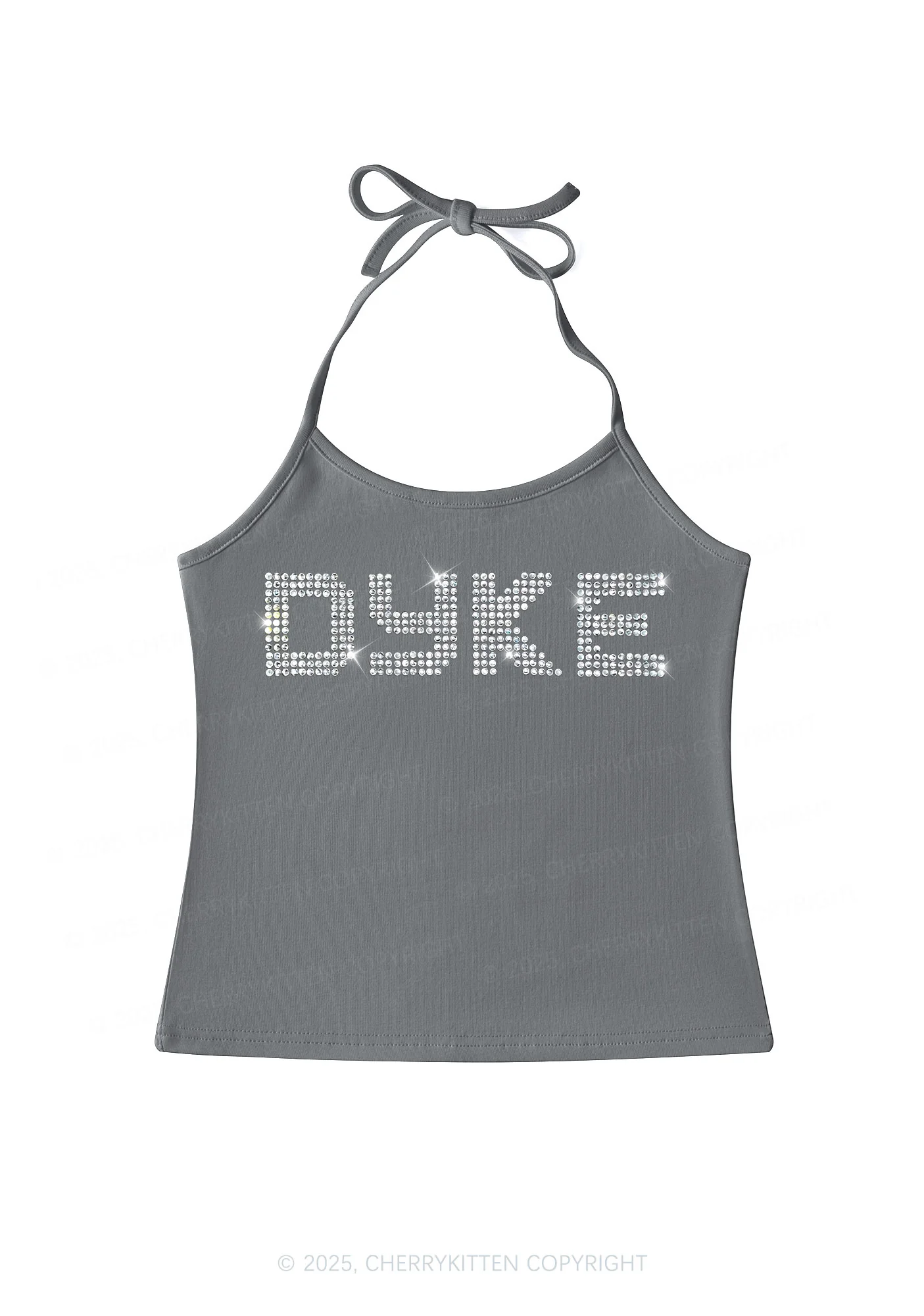 Rhinestone Dyke Pride Y2K Halter Neck Cami Cherrykitten - Image 2