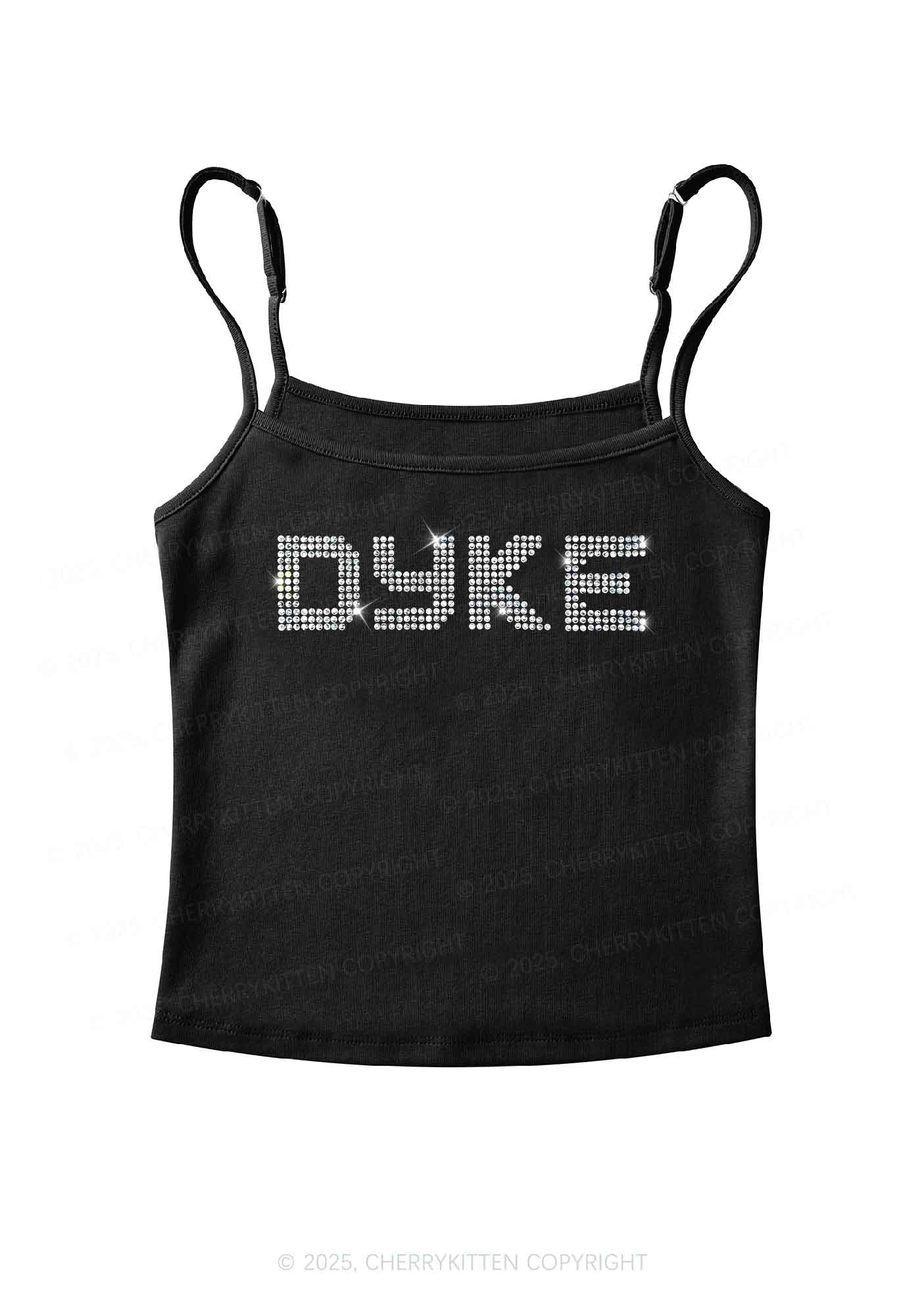 Rhinestone Dyke Pride Y2K Spaghetti Strap Cami Cherrykitten - Image 3
