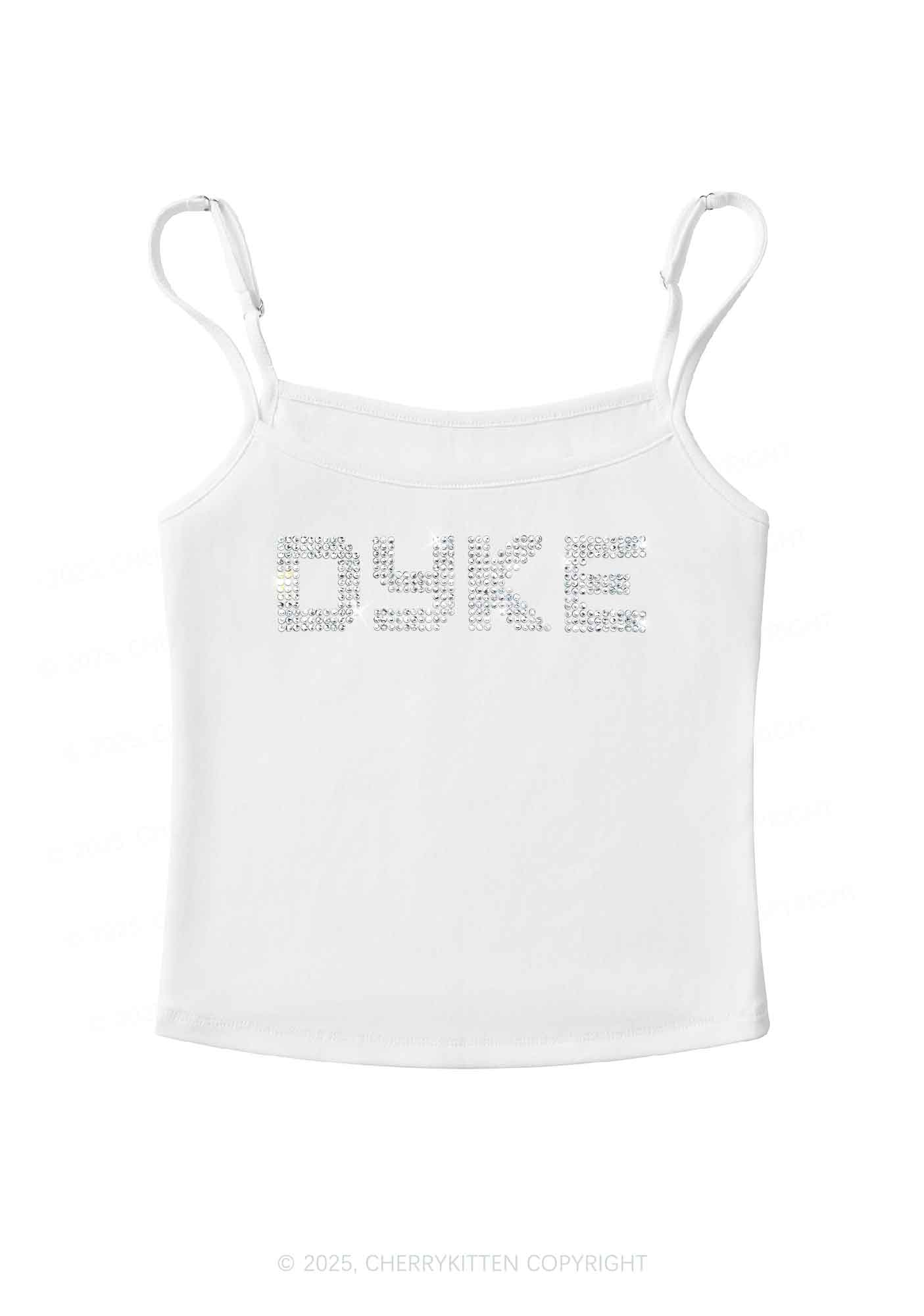 Rhinestone Dyke Pride Y2K Spaghetti Strap Cami Cherrykitten - Image 4