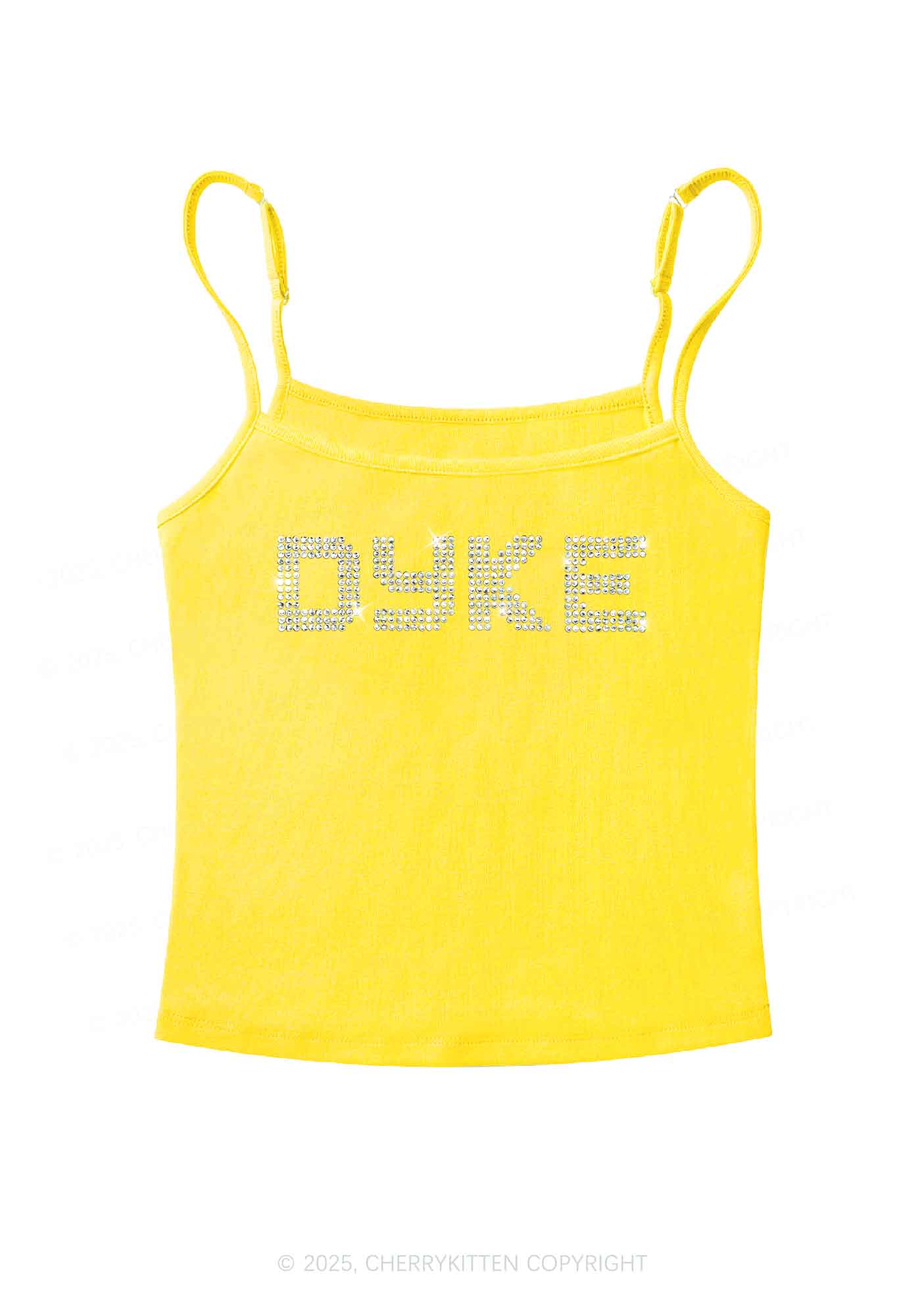 Rhinestone Dyke Pride Y2K Spaghetti Strap Cami Cherrykitten - Image 7