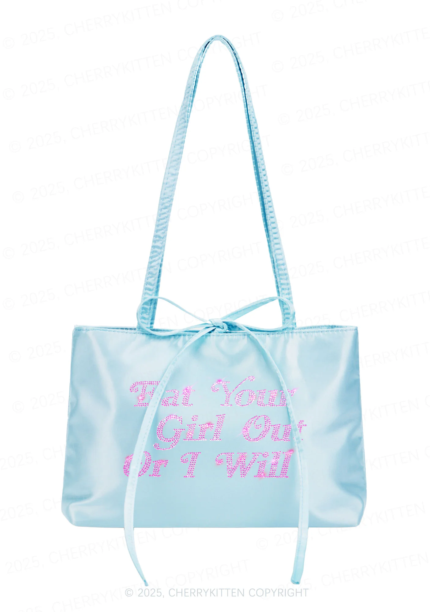 Rhinestone Eat Your Girl Out Y2K Satin Bags Cherrykitten - Image 2