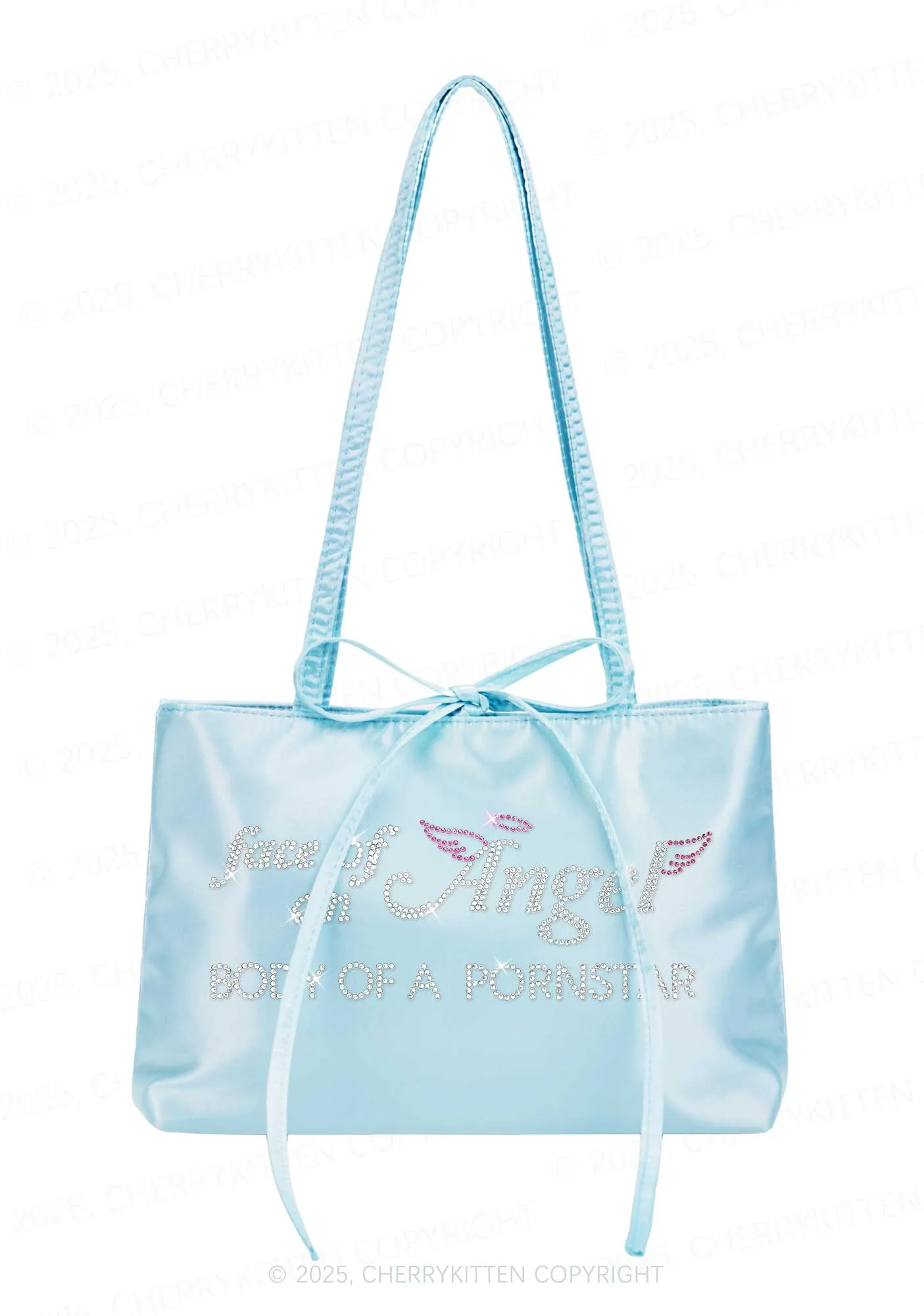 Rhinestone Face Of An Angel Y2K Satin Bags Cherrykitten - Image 2