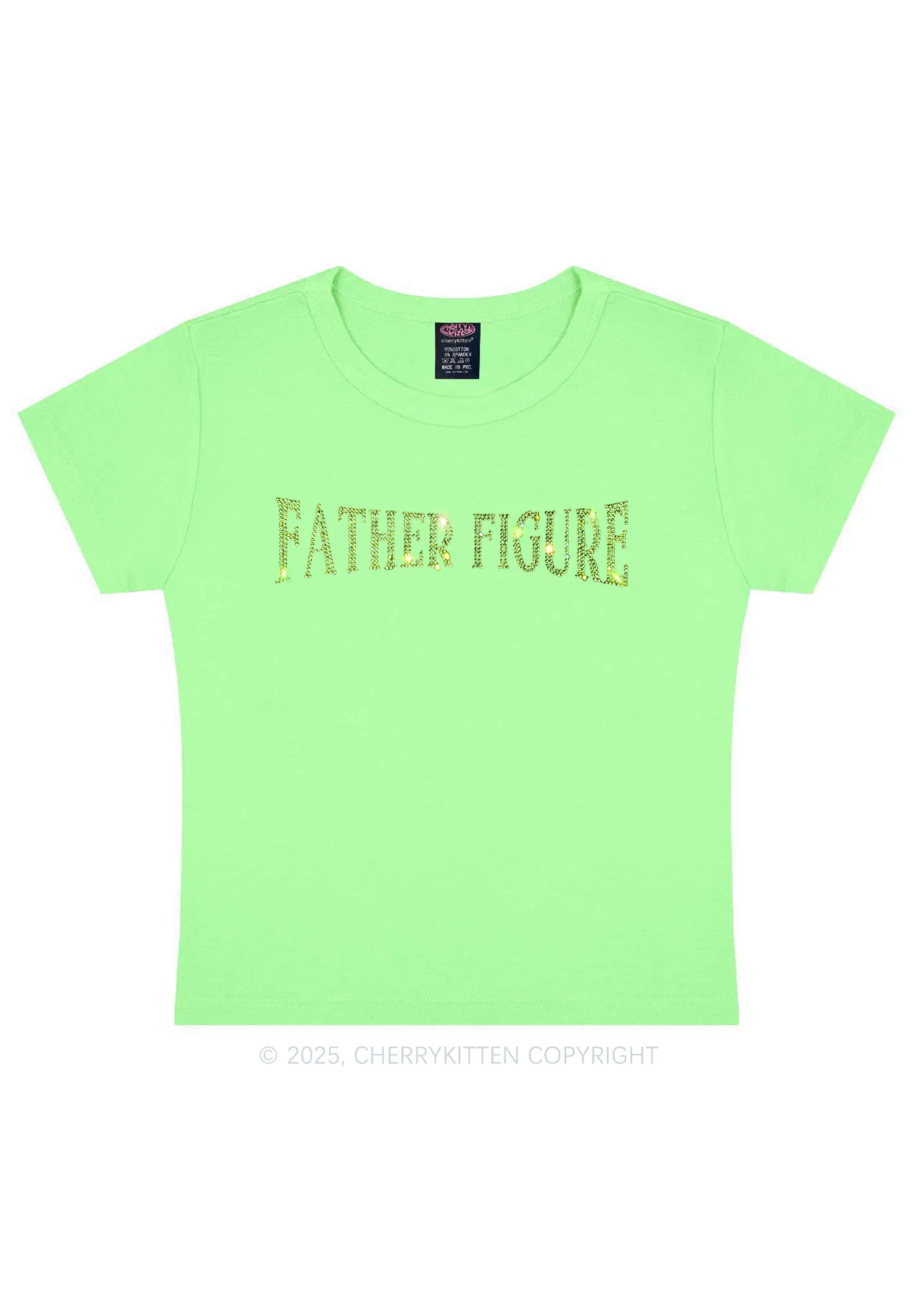 Rhinestone Father Figure Y2K Baby Tee Cherrykitten - Image 11