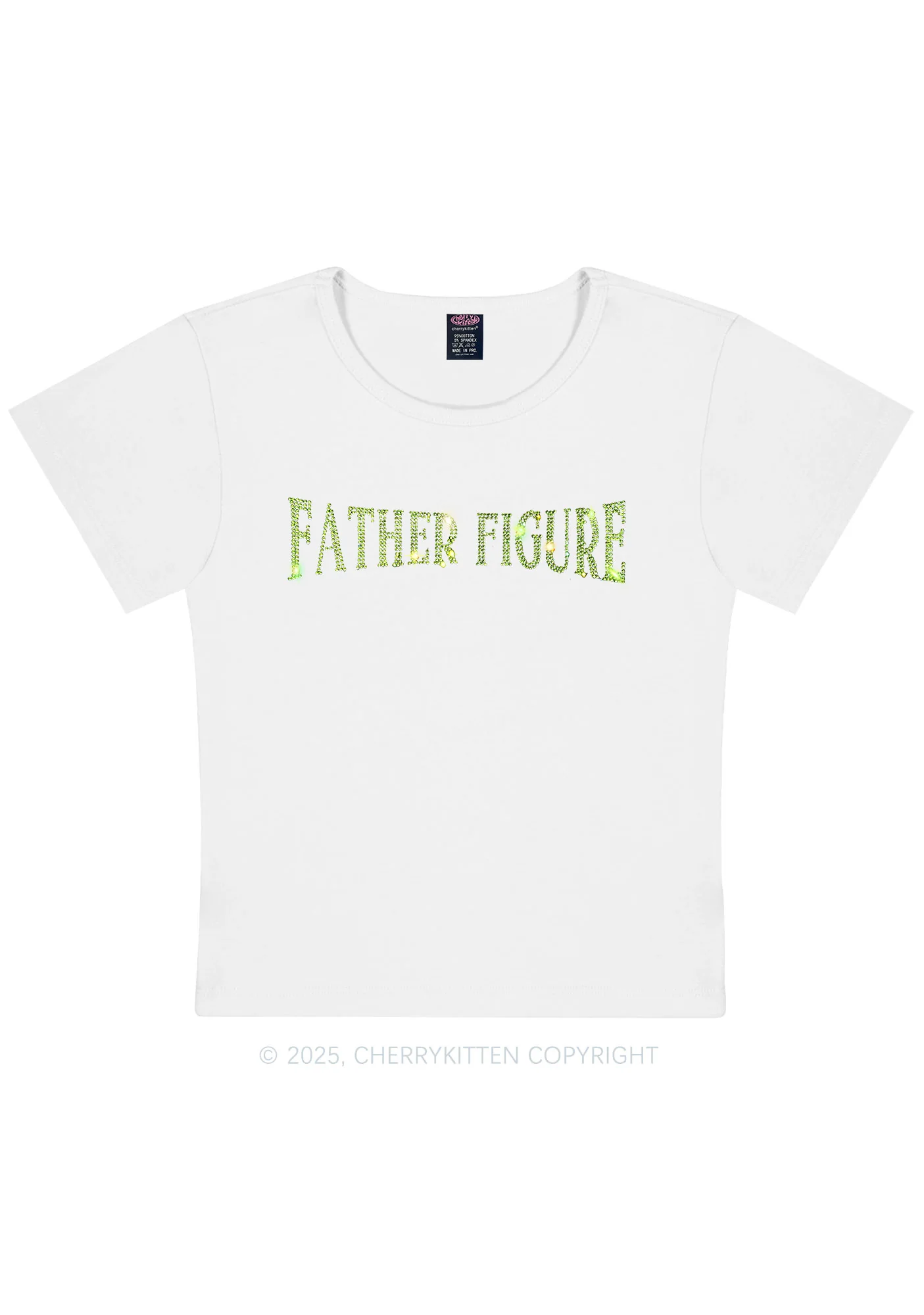 Rhinestone Father Figure Y2K Baby Tee Cherrykitten - Image 3
