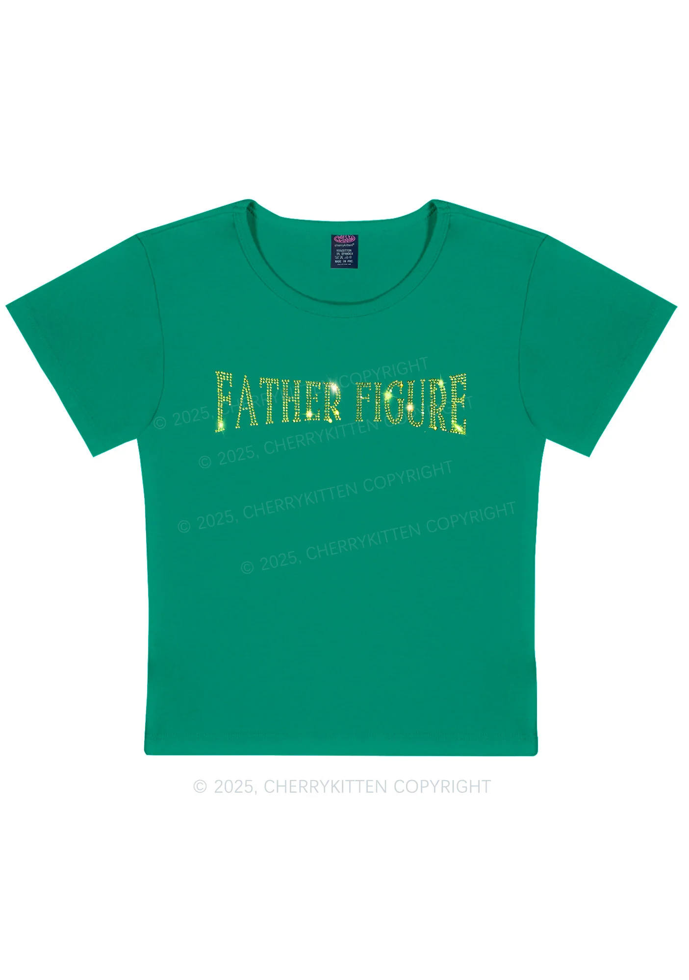 Rhinestone Father Figure Y2K Baby Tee Cherrykitten - Image 5