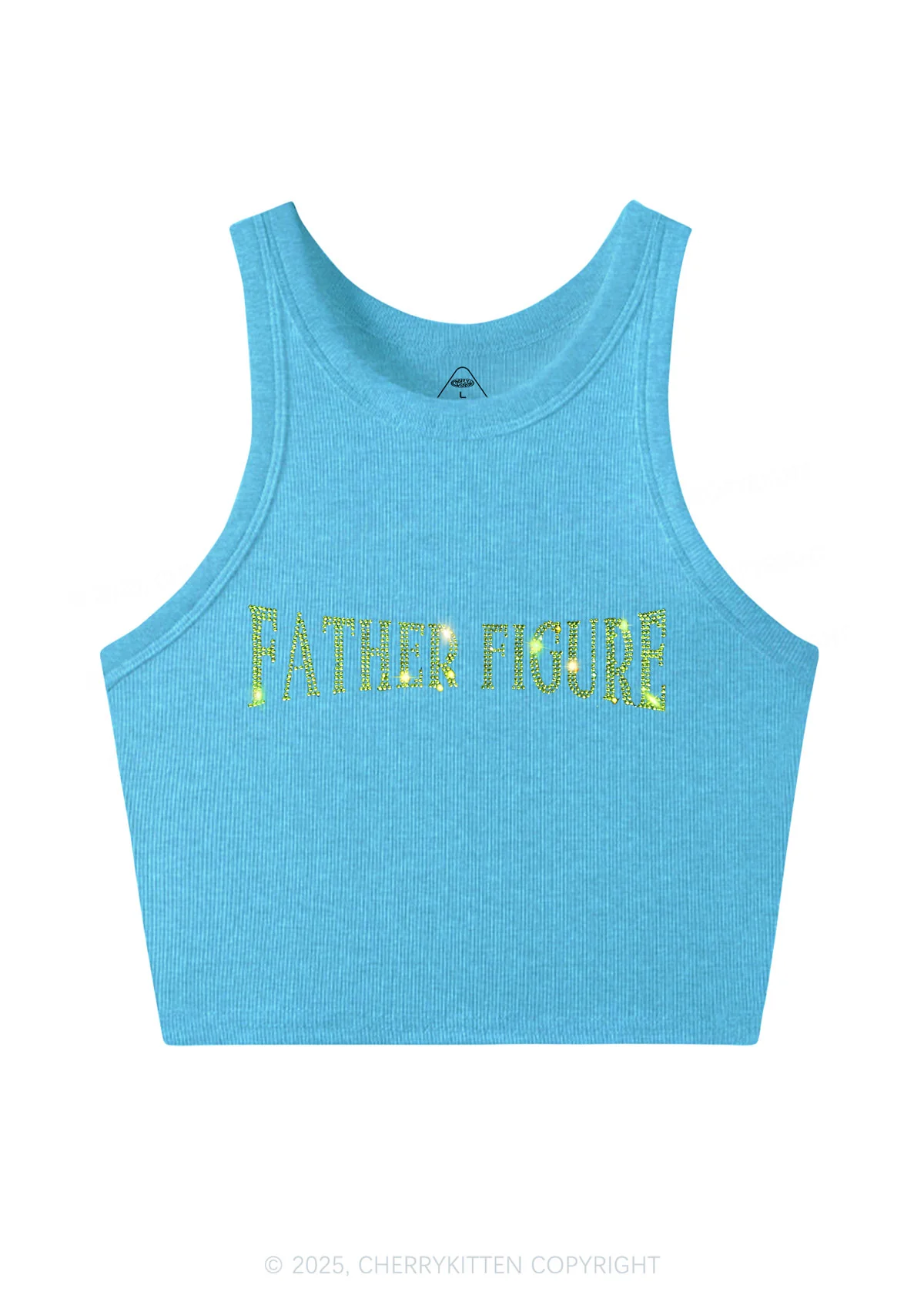 Rhinestone Father Figure Y2K Crop Tank Top Cherrykitten - Image 3