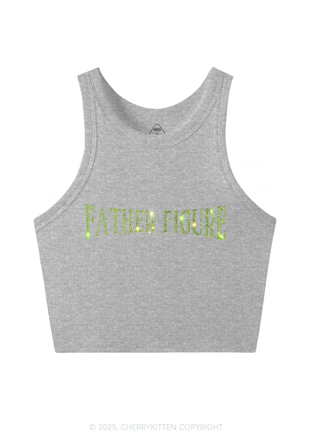Rhinestone Father Figure Y2K Crop Tank Top Cherrykitten - Image 4