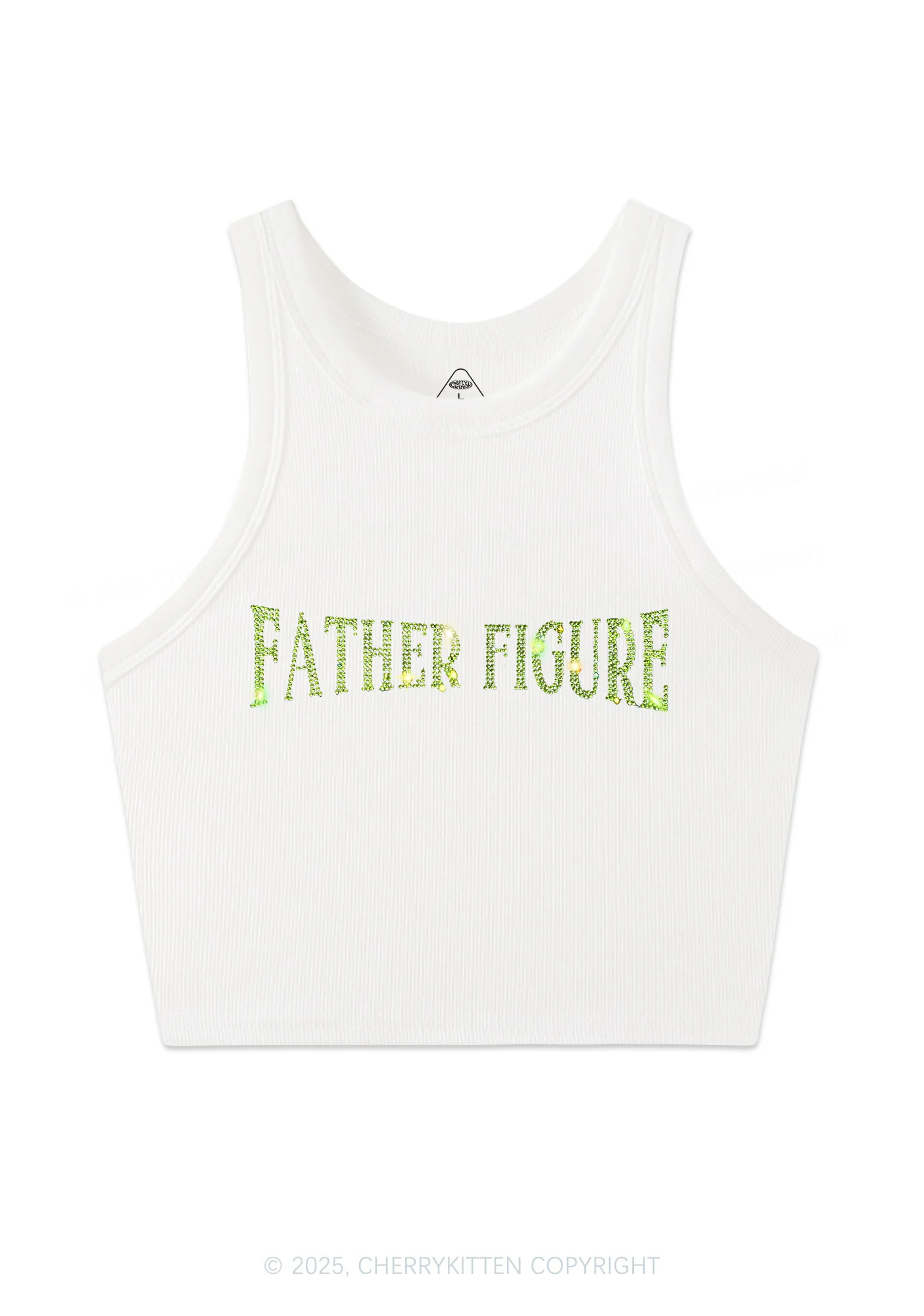 Rhinestone Father Figure Y2K Crop Tank Top Cherrykitten - Image 5
