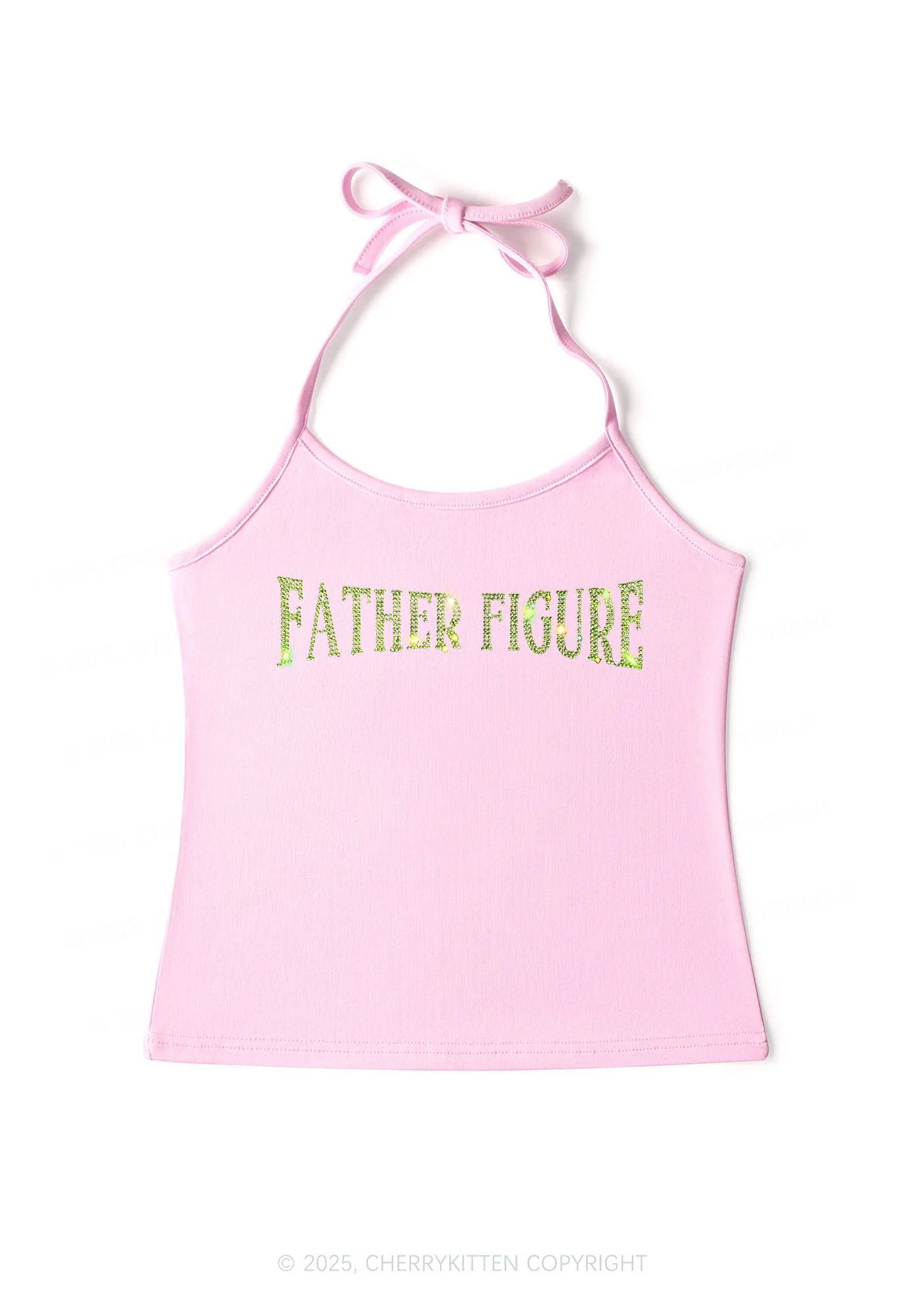 Rhinestone Father Figure Y2K Halter Neck Cami Cherrykitten - Image 4