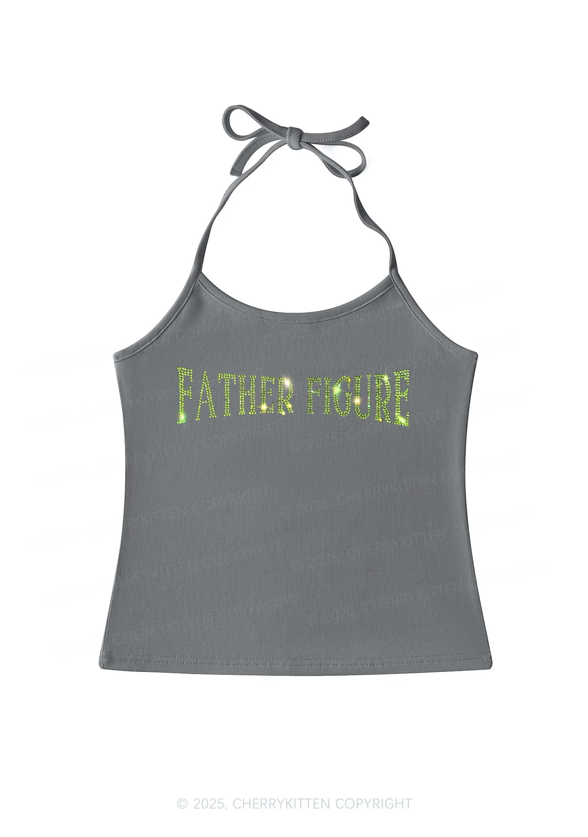 Rhinestone Father Figure Y2K Halter Neck Cami Cherrykitten - Image 6