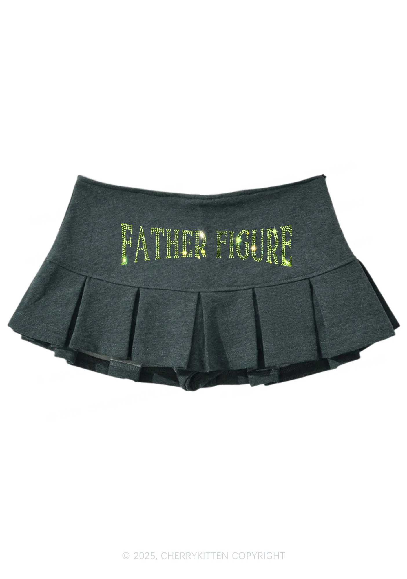 Rhinestone Father Figure Y2K Mini Pleated Skirts Cherrykitten - Image 3