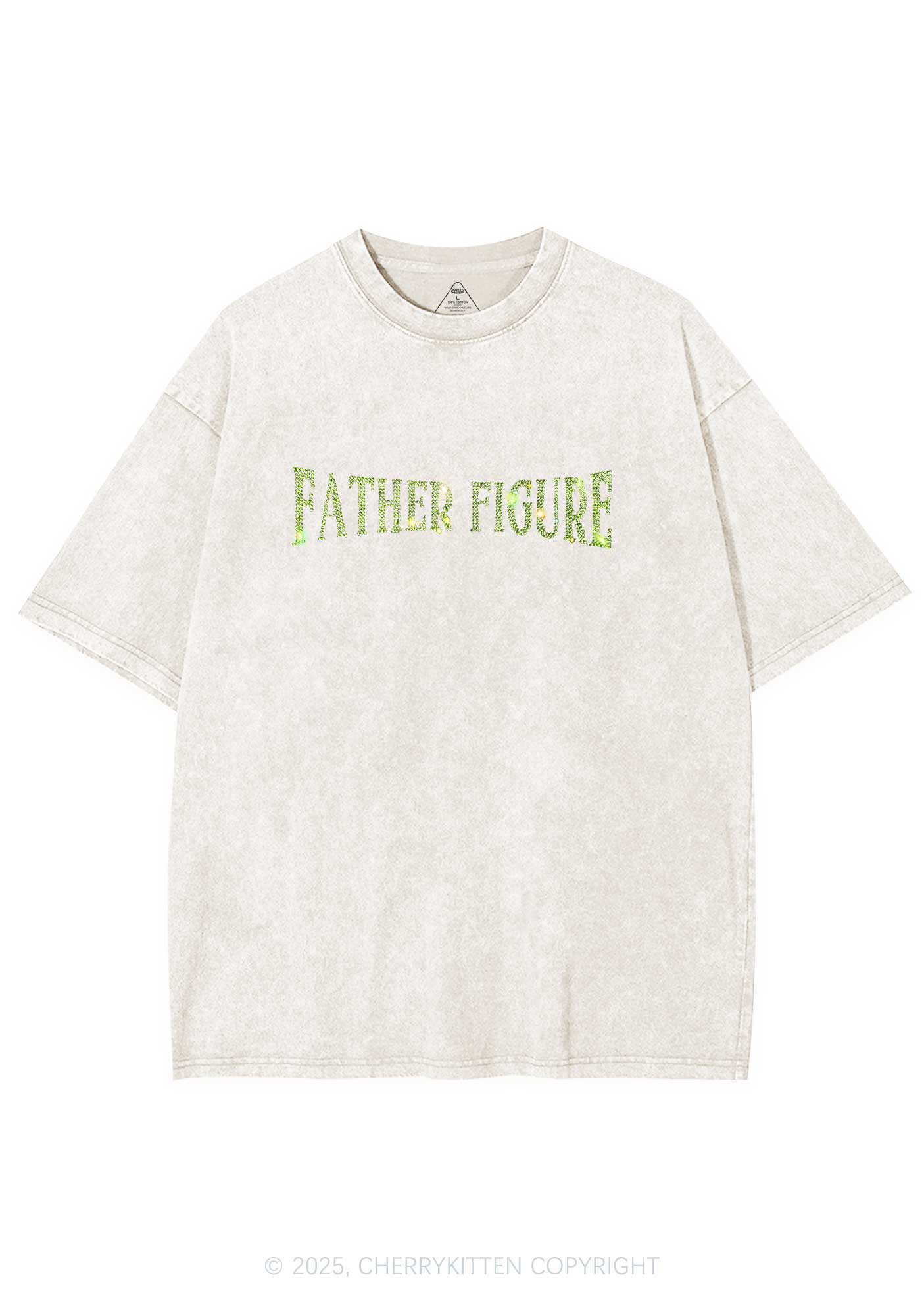 Rhinestone Father Figure Y2K Shirts Washed Tee Cherrykitten - Image 5