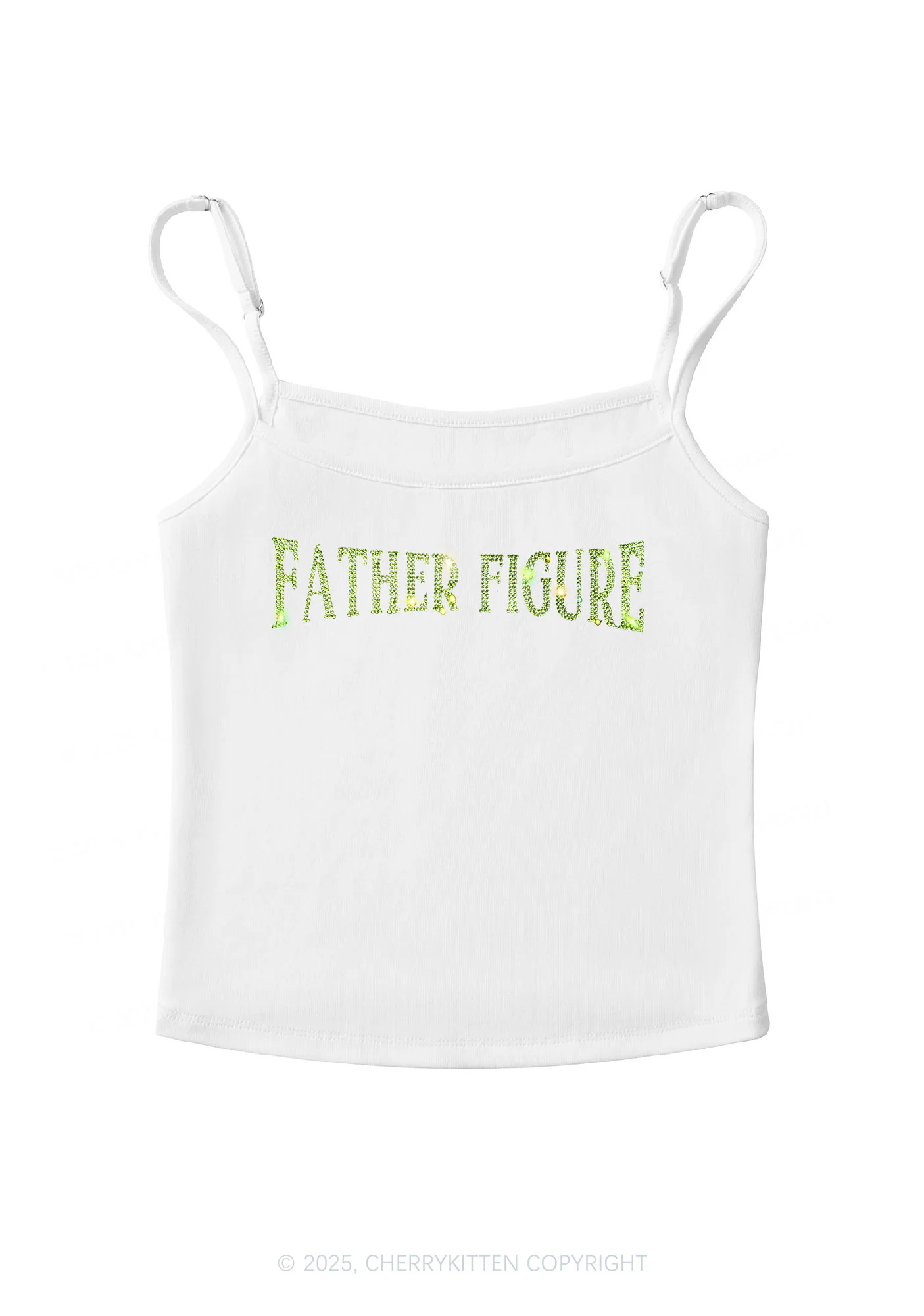 Rhinestone Father Figure Y2K Spaghetti Strap Cami Cherrykitten - Image 3