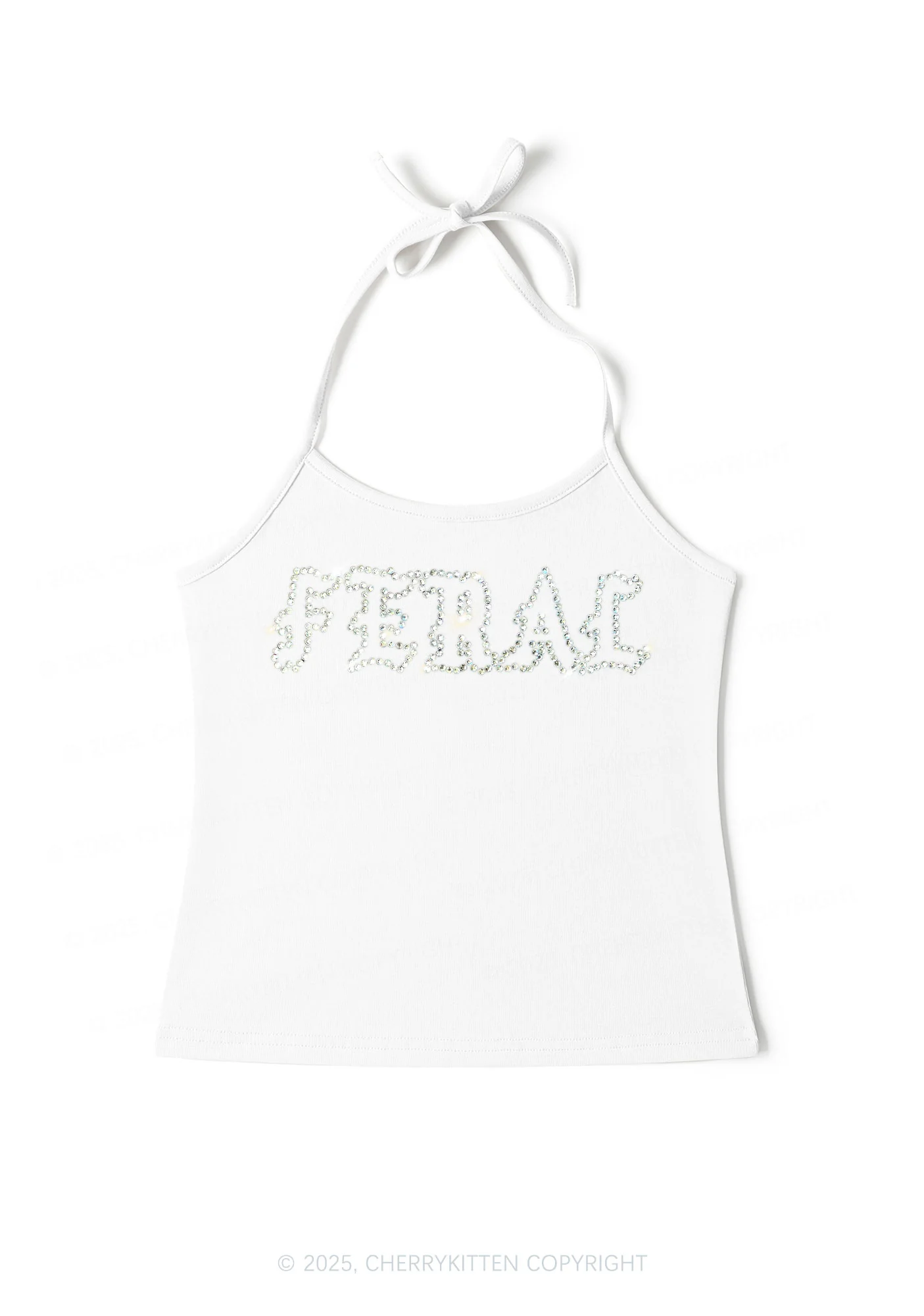 Rhinestone Feral Y2K Halter Neck Cami Cherrykitten - Image 3
