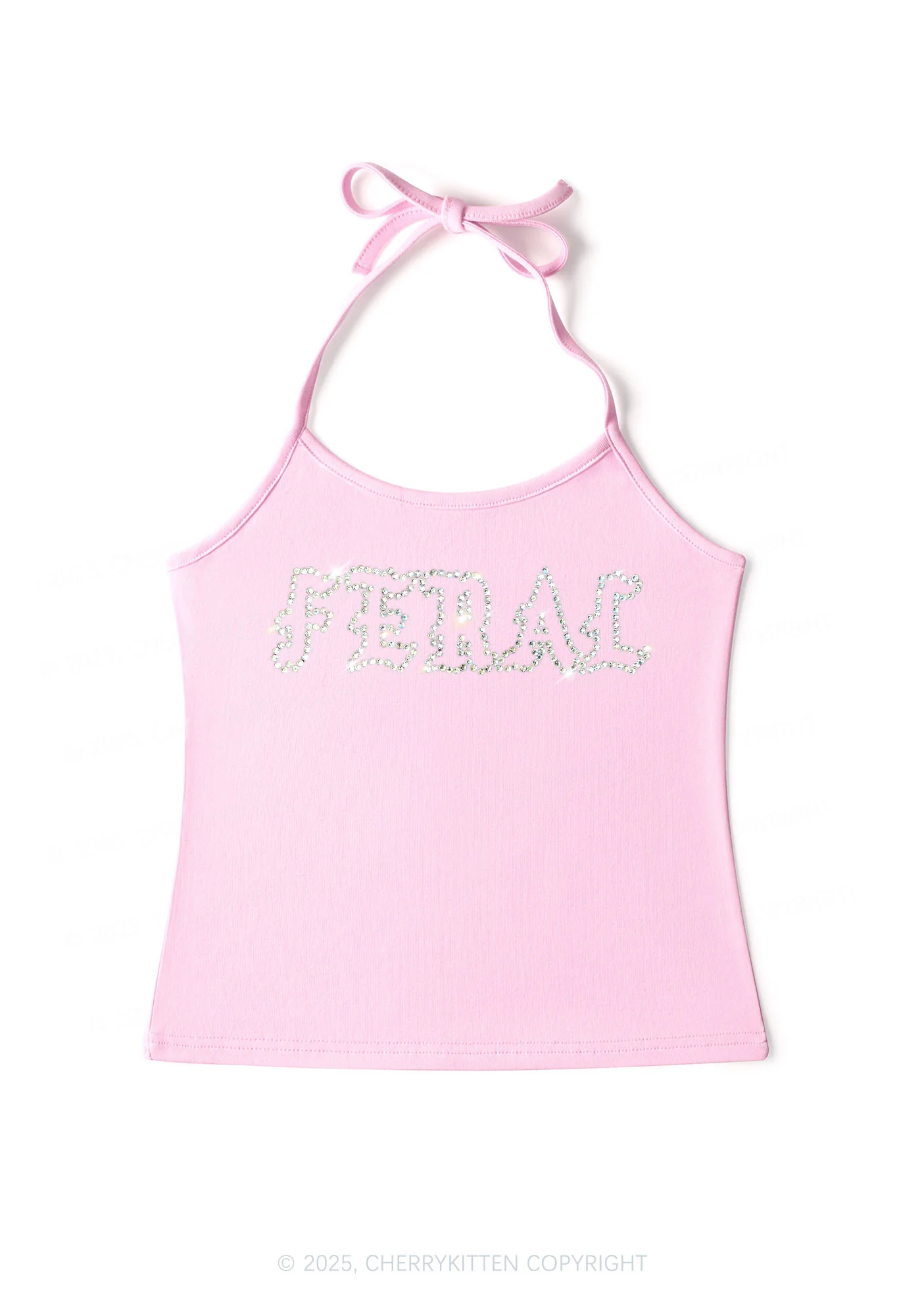 Rhinestone Feral Y2K Halter Neck Cami Cherrykitten - Image 4
