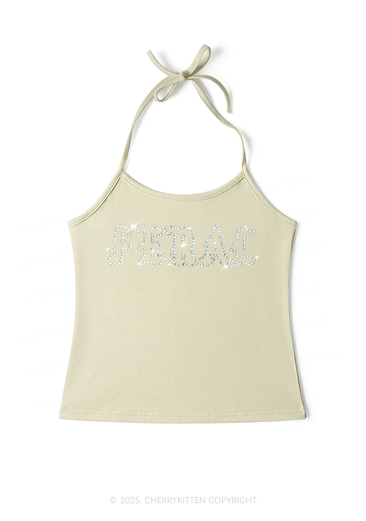Rhinestone Feral Y2K Halter Neck Cami Cherrykitten - Image 6