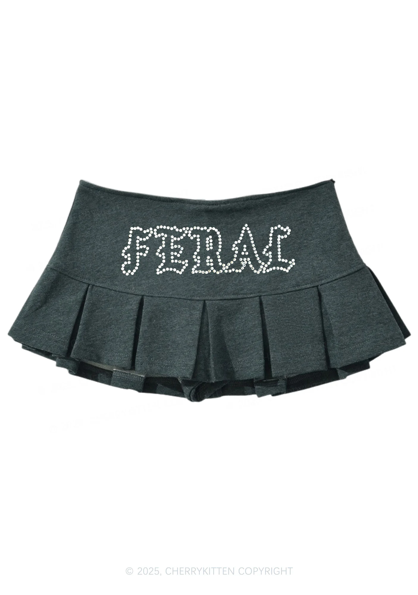 Rhinestone Feral Y2K Mini Pleated Skirts Cherrykitten - Image 2