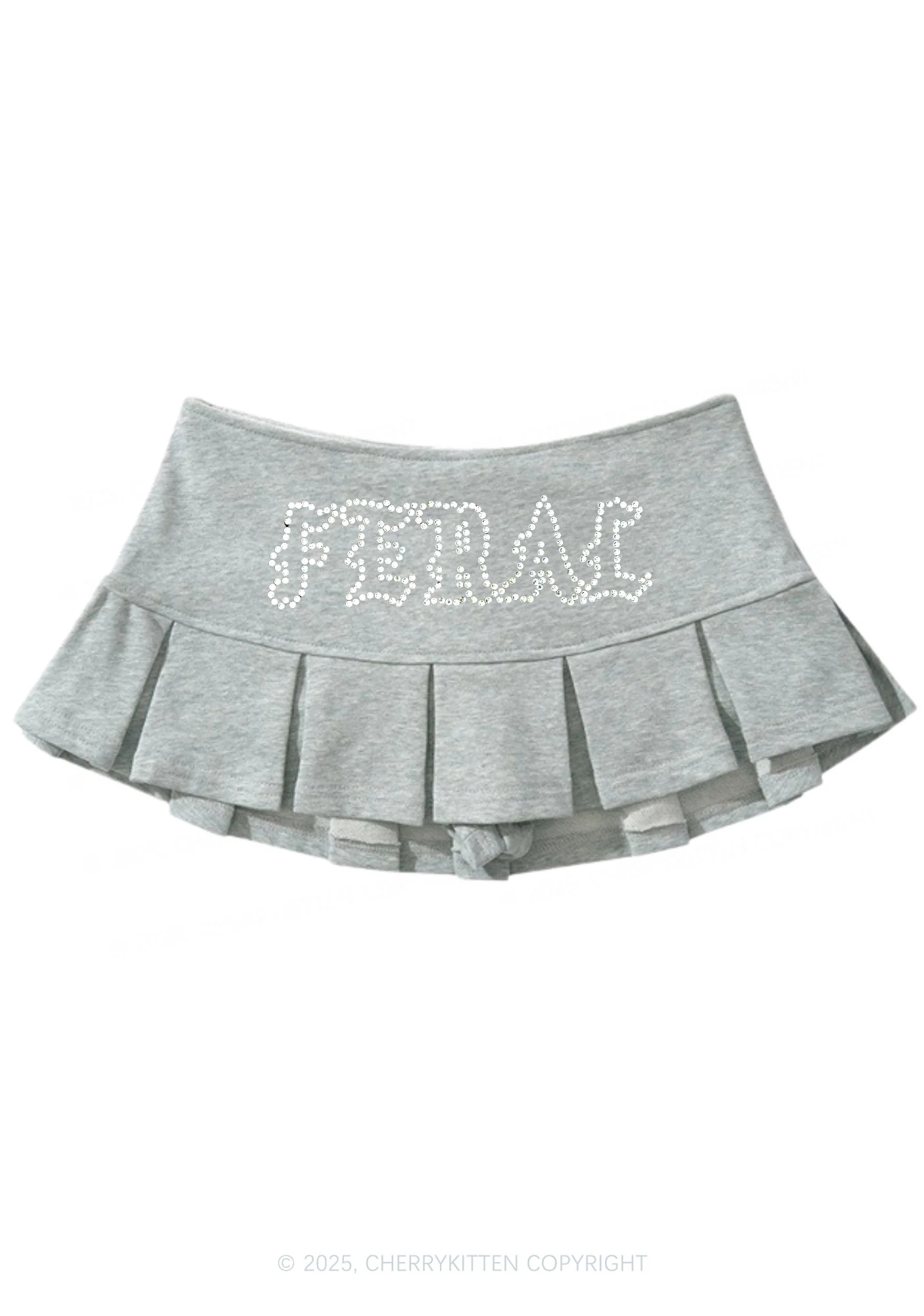 Rhinestone Feral Y2K Mini Pleated Skirts Cherrykitten - Image 4