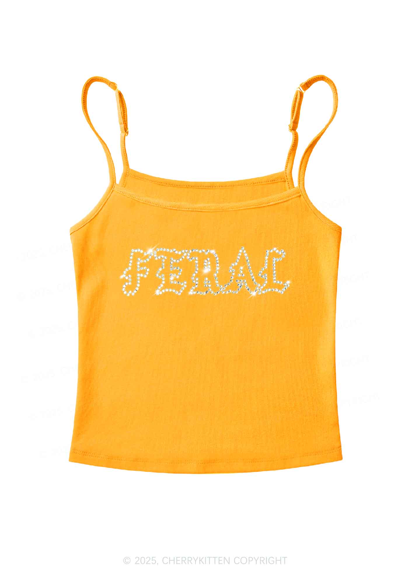 Rhinestone Feral Y2K Spaghetti Strap Cami Cherrykitten - Image 5