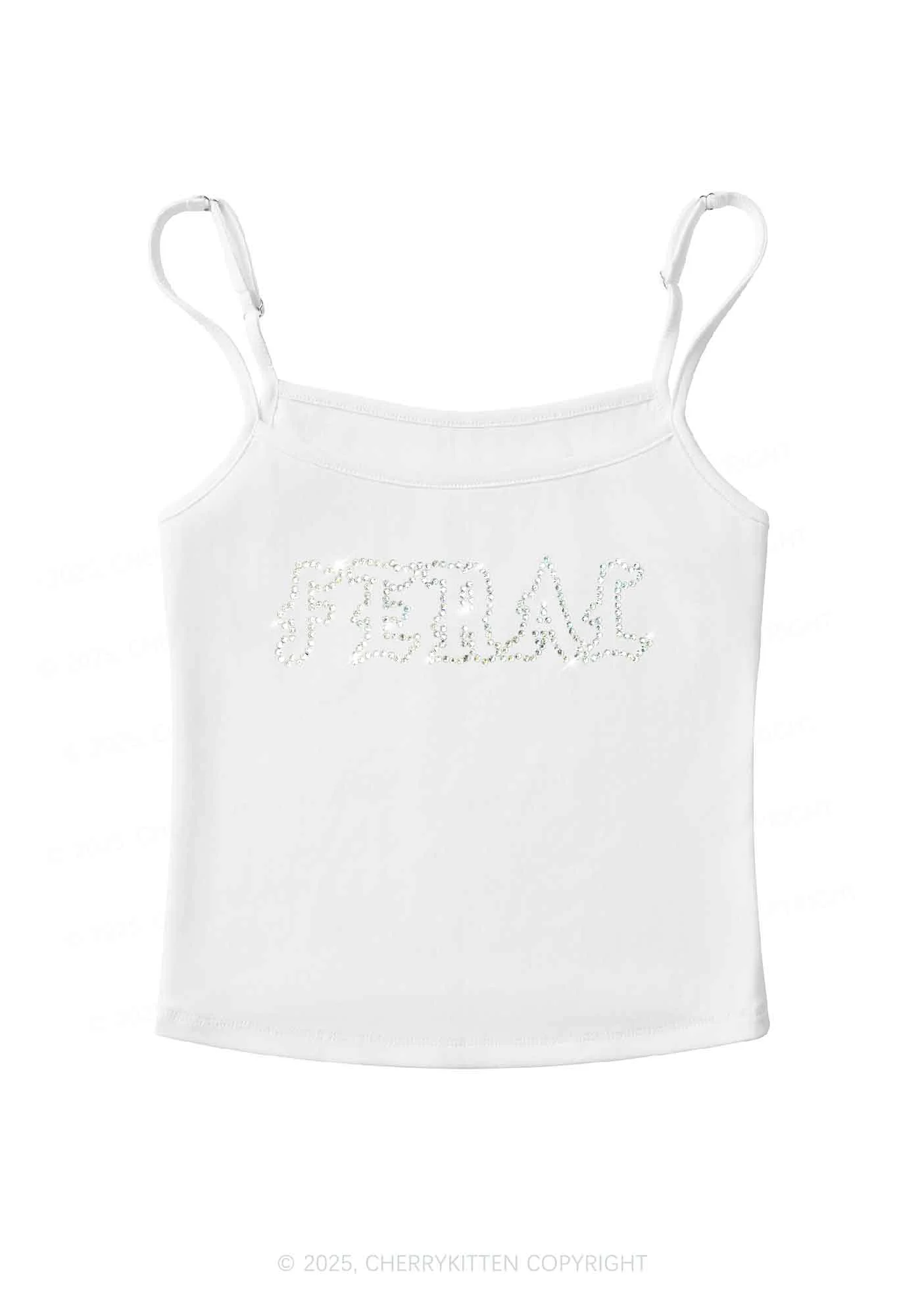 Rhinestone Feral Y2K Spaghetti Strap Cami Cherrykitten - Image 7