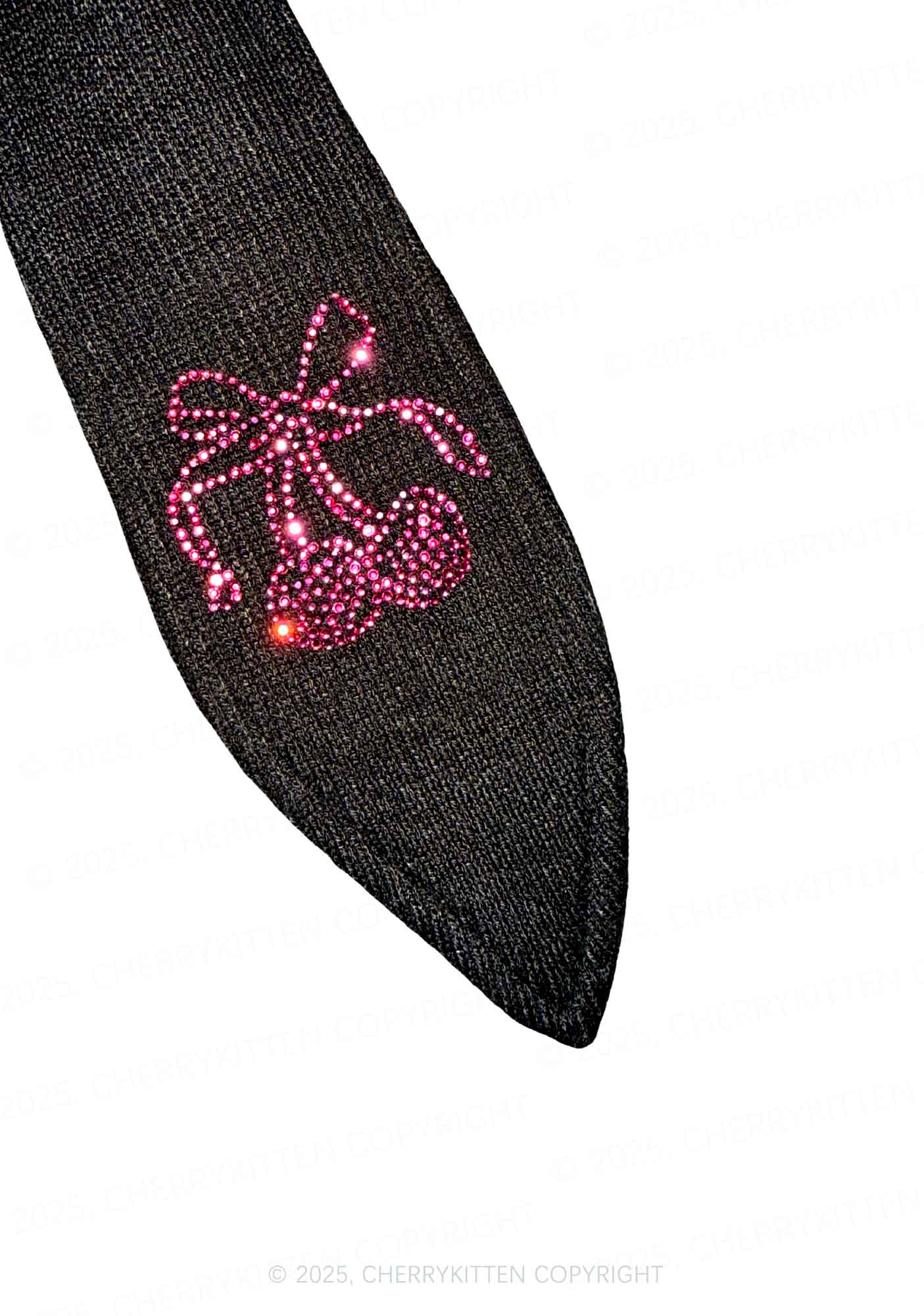 Rhinestone Fine Shyt Y2K Bunny Ear Knitted Hat Cherrykitten - Image 4
