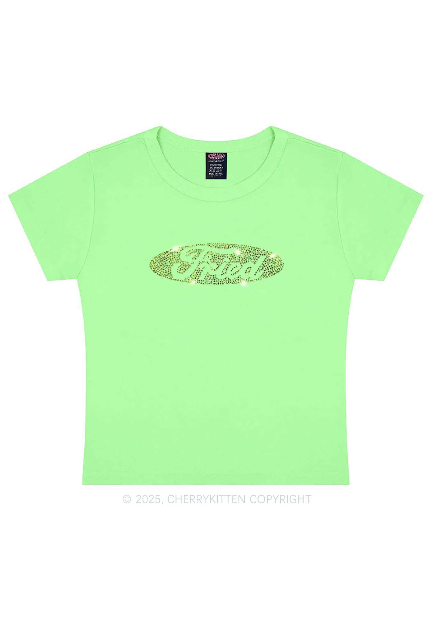 Rhinestone Fried Y2K Baby Tee Cherrykitten - Image 11