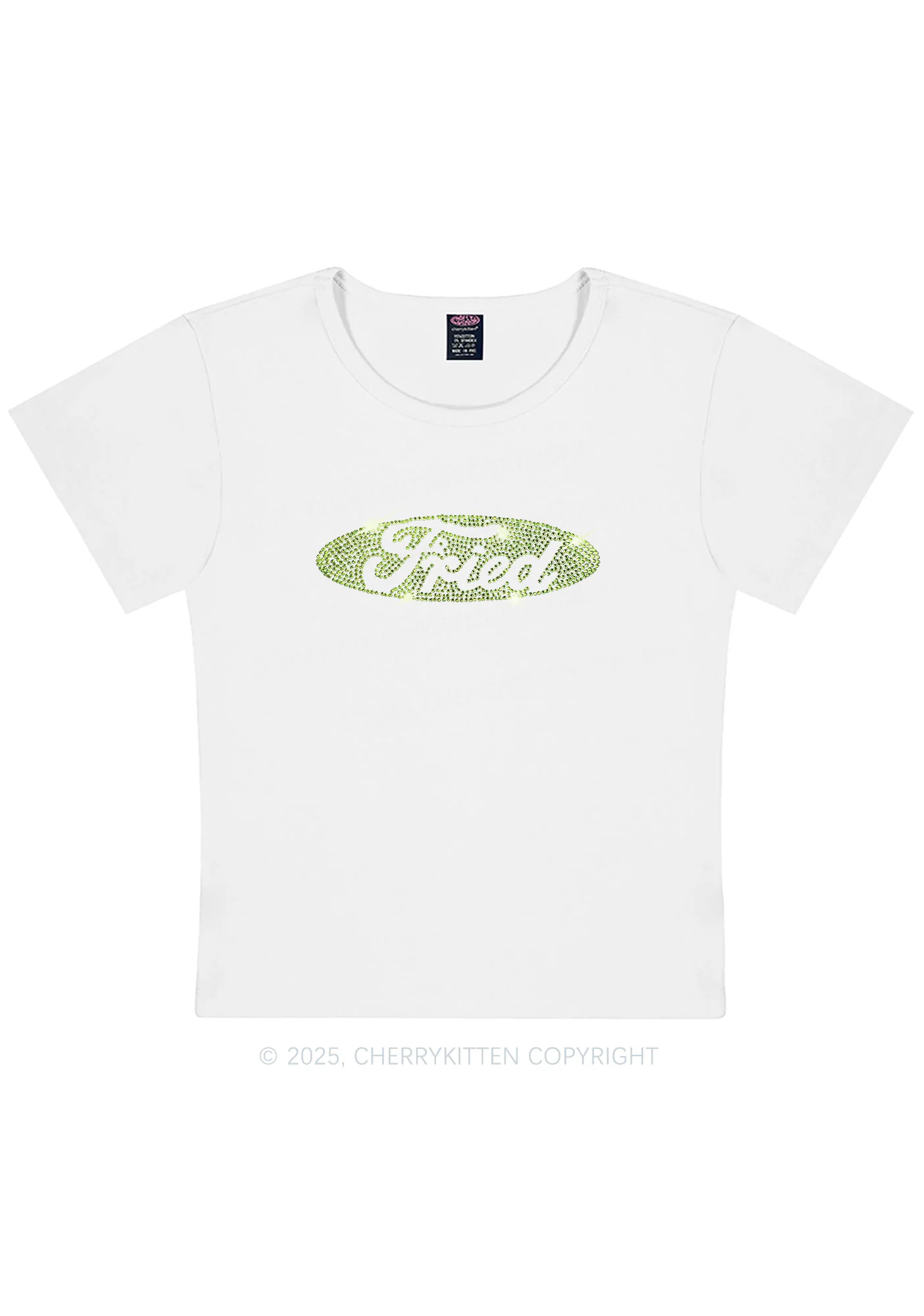 Rhinestone Fried Y2K Baby Tee Cherrykitten - Image 4