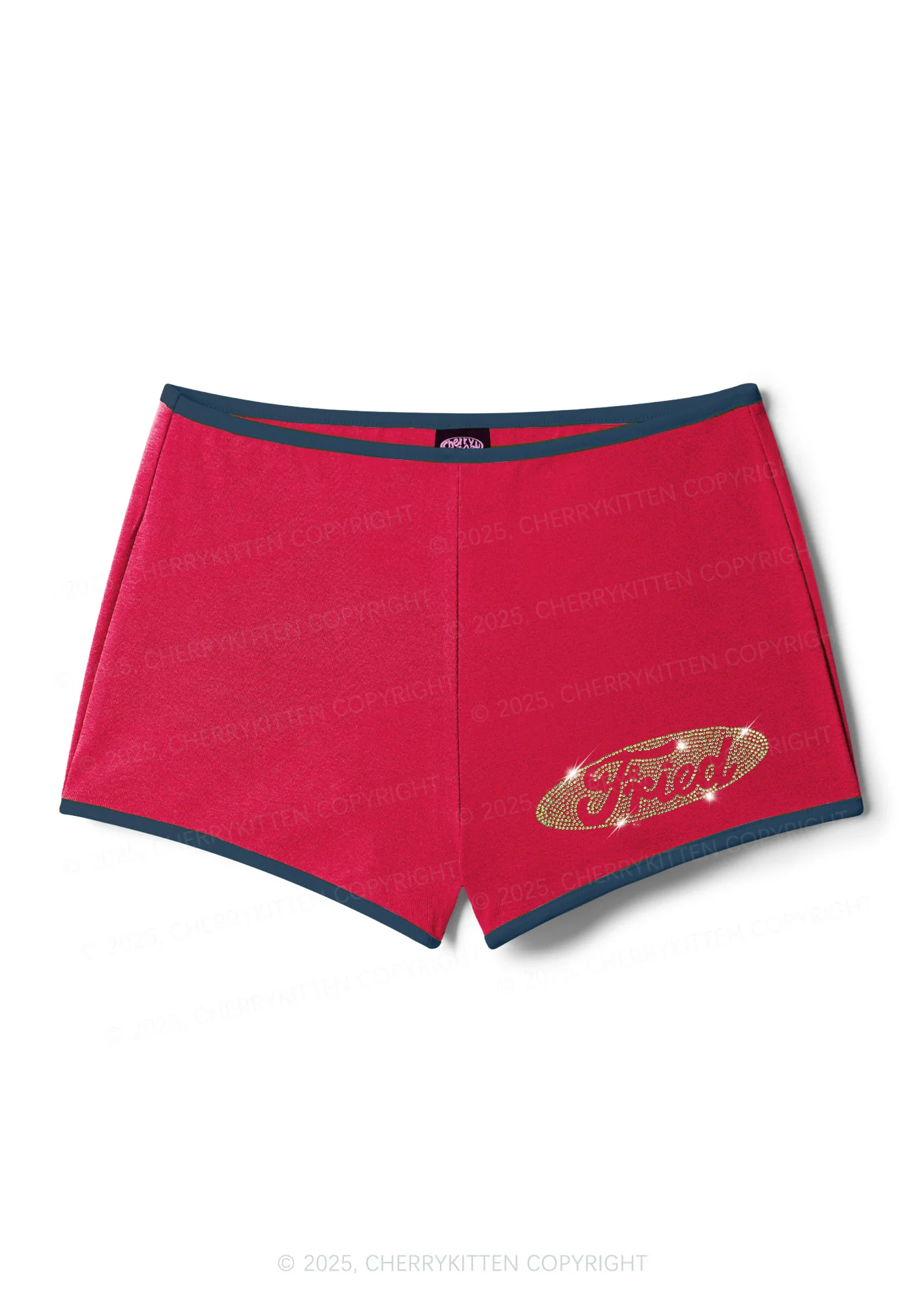 Rhinestone Fried Y2K Booty Shorts Cherrykitten - Image 7