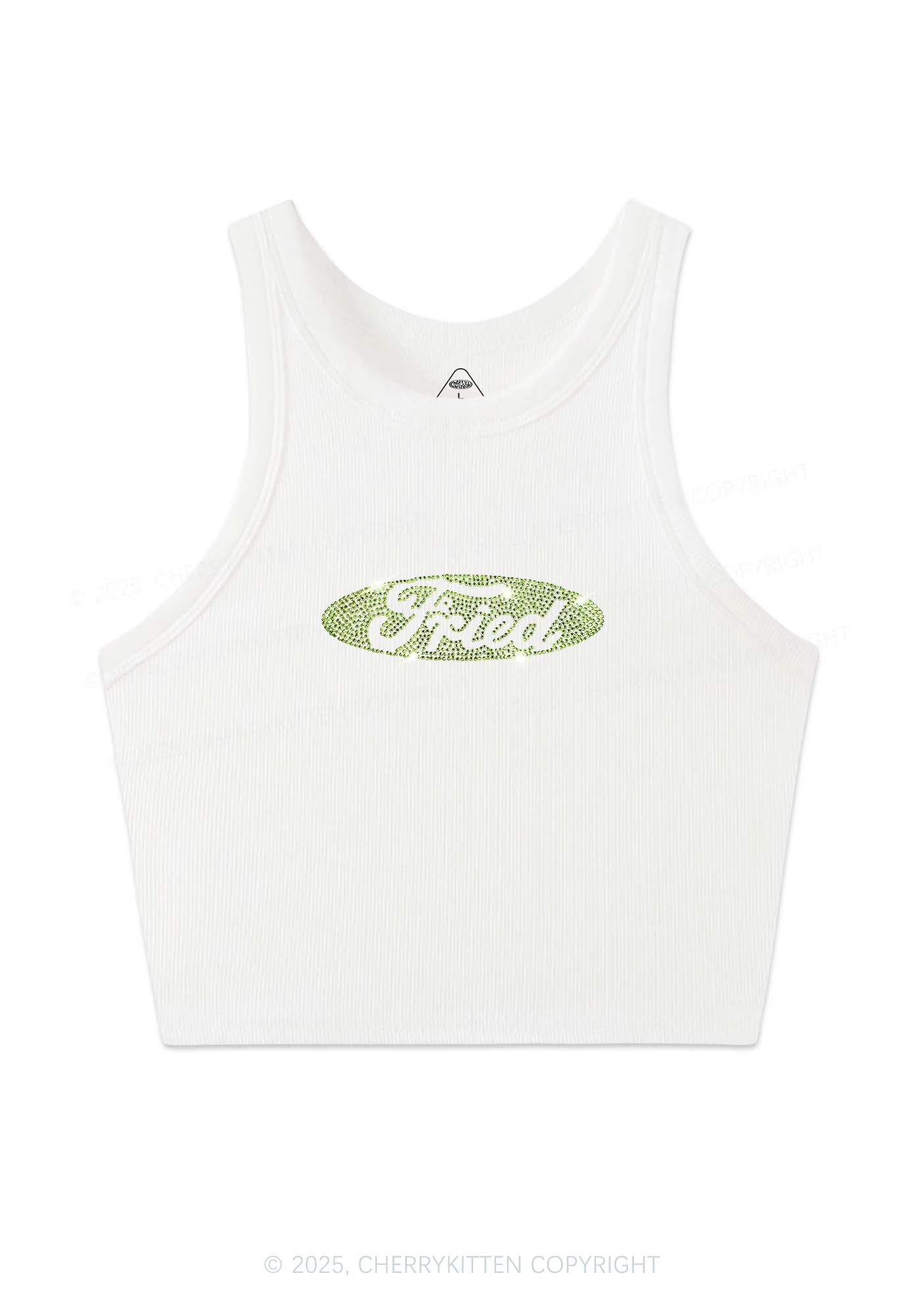 Rhinestone Fried Y2K Crop Tank Top Cherrykitten - Image 3