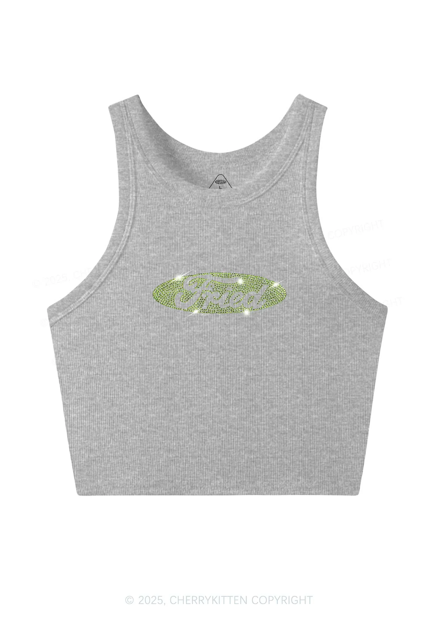 Rhinestone Fried Y2K Crop Tank Top Cherrykitten - Image 4