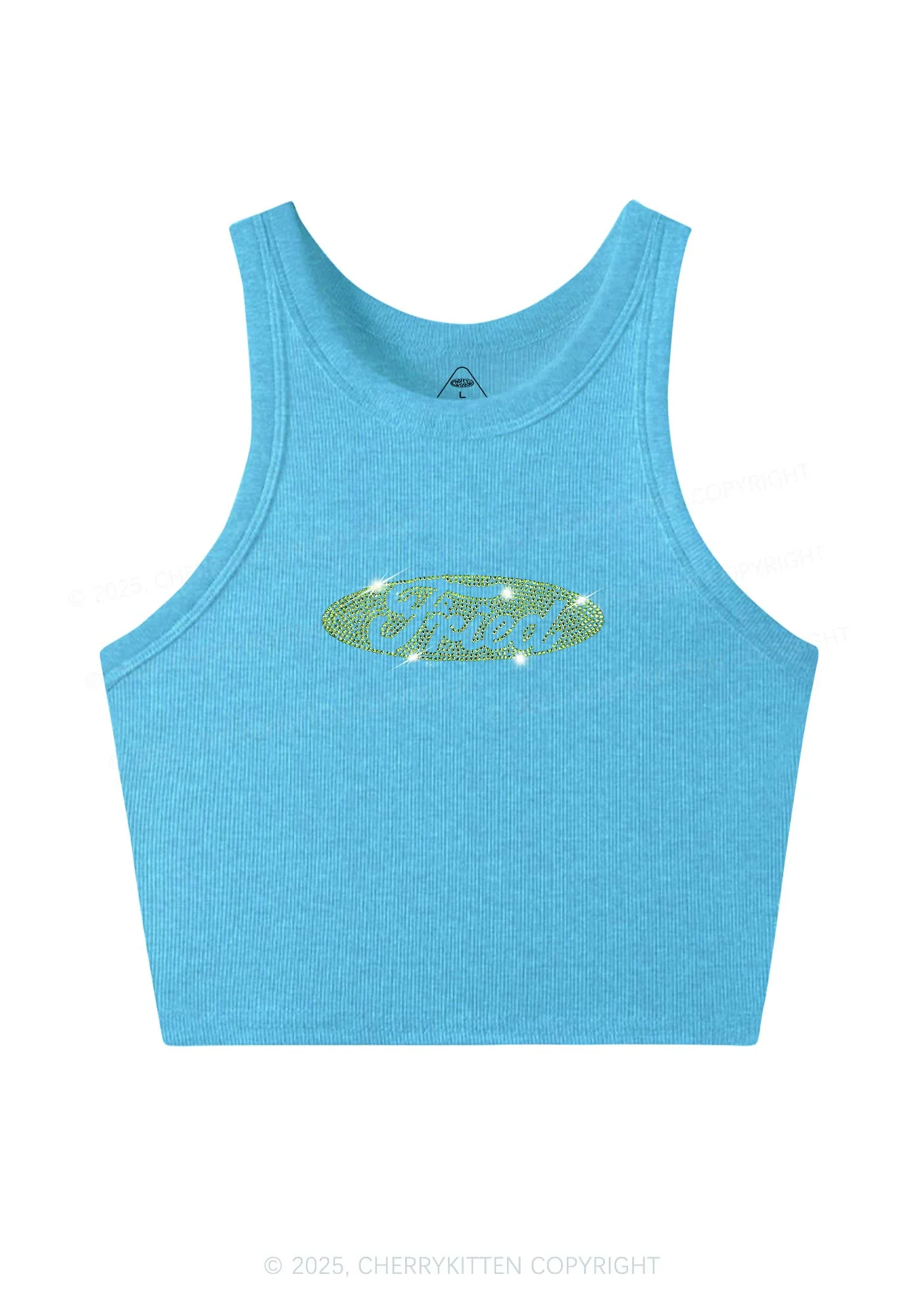 Rhinestone Fried Y2K Crop Tank Top Cherrykitten - Image 6