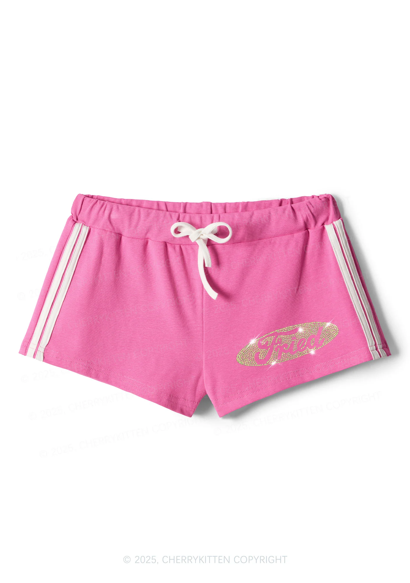 Rhinestone Fried Y2K Drawstring Mini Shorts Cherrykitten - Image 3