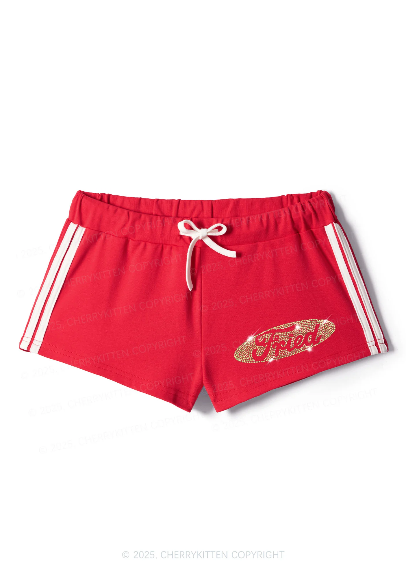 Rhinestone Fried Y2K Drawstring Mini Shorts Cherrykitten - Image 4